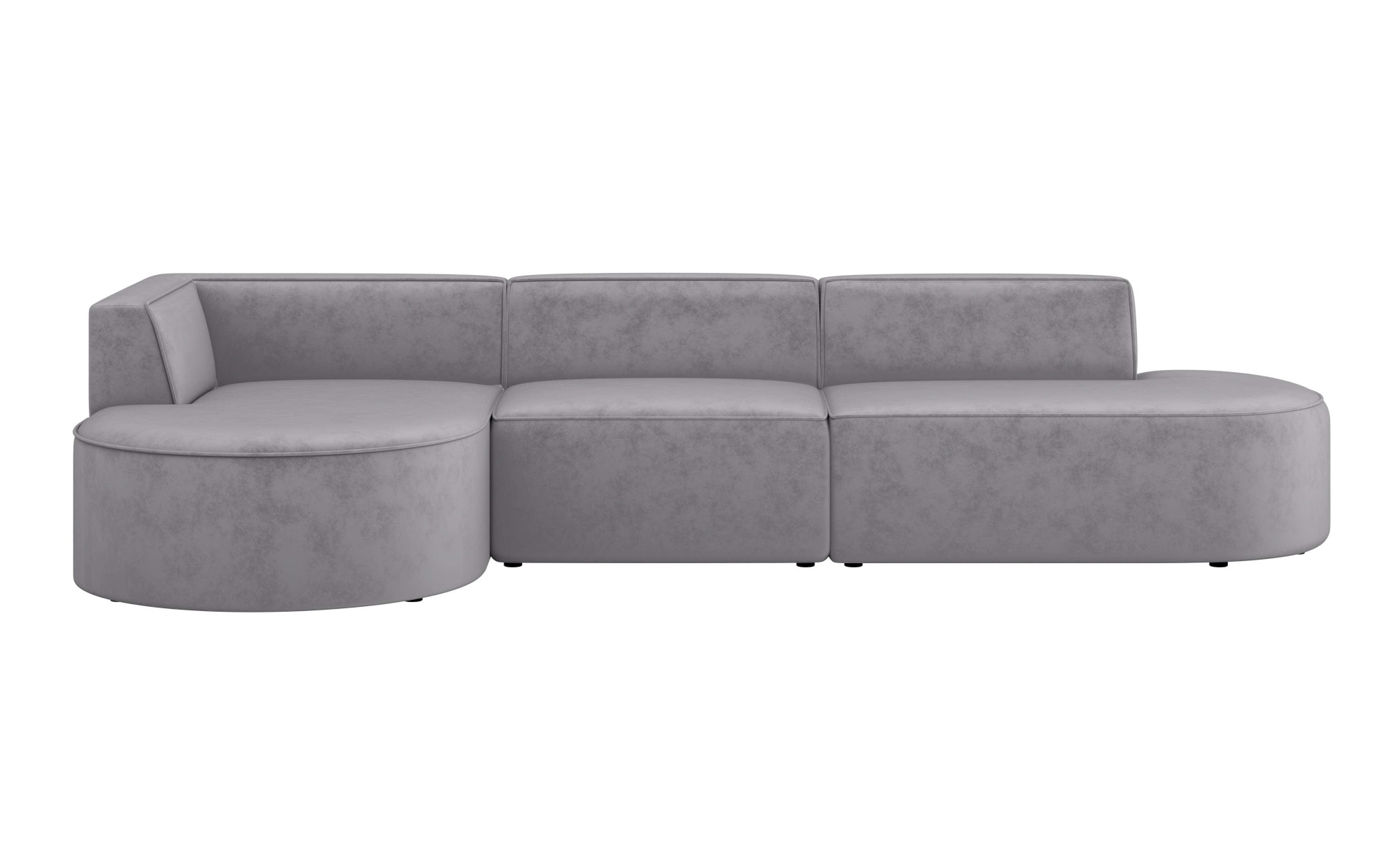 andas Ecksofa »EIVIND Designer Sofa mit Ottomane rechts/links, B/T/H: 343/159/72 cm«, L-Form mit Wellenunterfederung, auch in Feincord und Bouclé