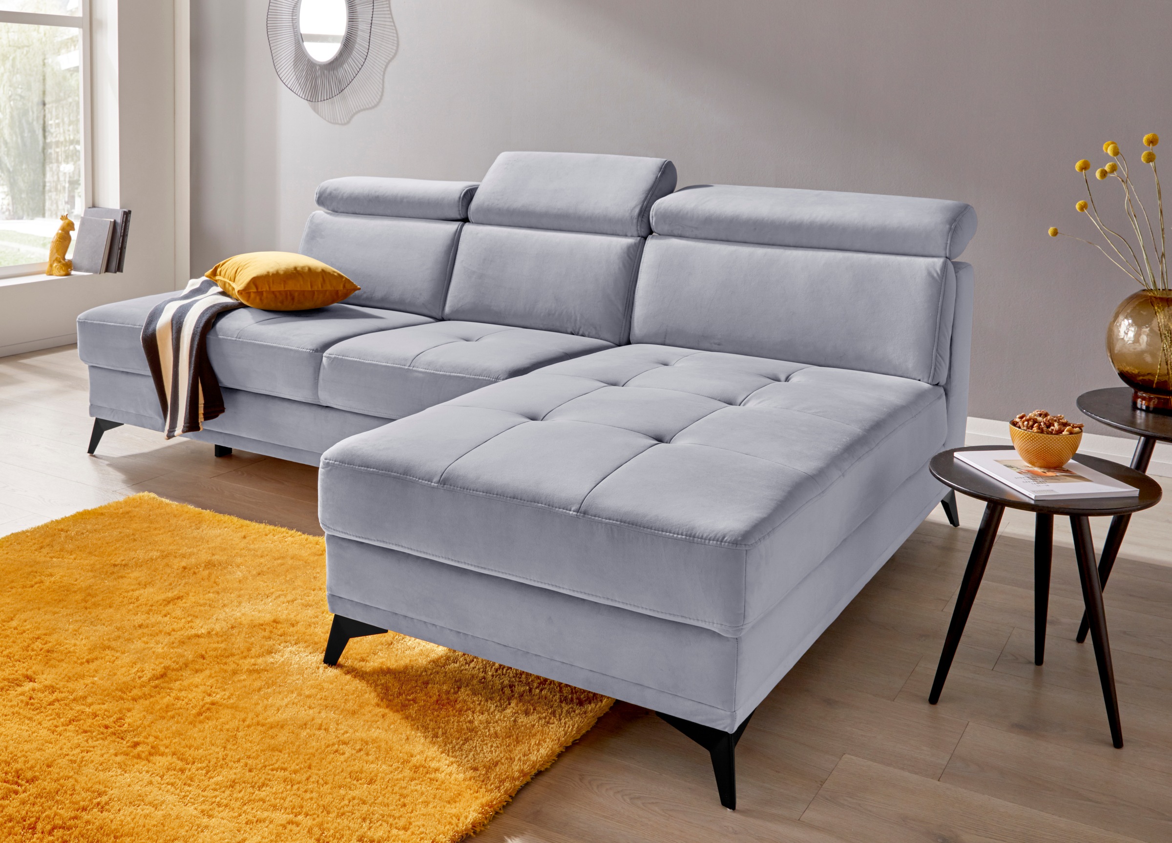 Home affaire Ecksofa "Cardiz L-Form" inkl.Kopfteilverstellung und Federkern günstig online kaufen