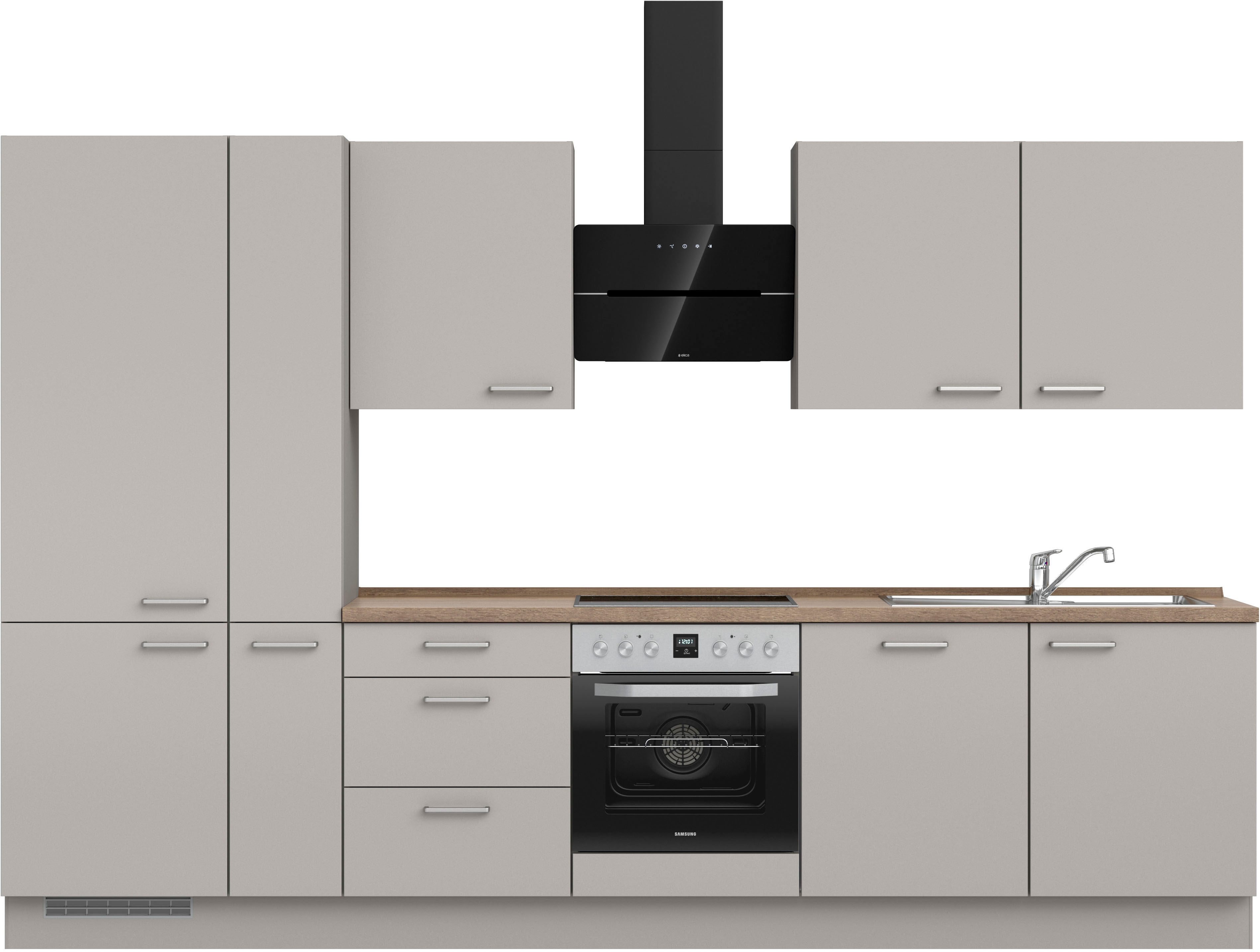 nobilia Küchenzeile ""Touch II", NEU: individuell anpassbar mit gratis Profi-Beratung" vormontiert, Breite 330 cm, Ausrichtung wählbar, wahlw. mit E-Geräten