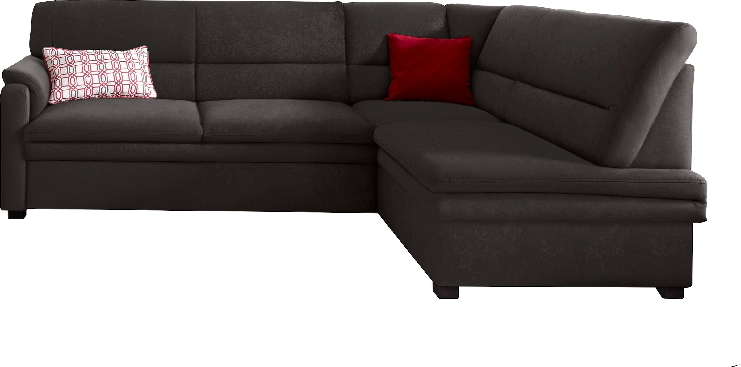 sit&more Ecksofa »Pisa L-Form«, mit Federkern, wahlweise mit Bettfunktion