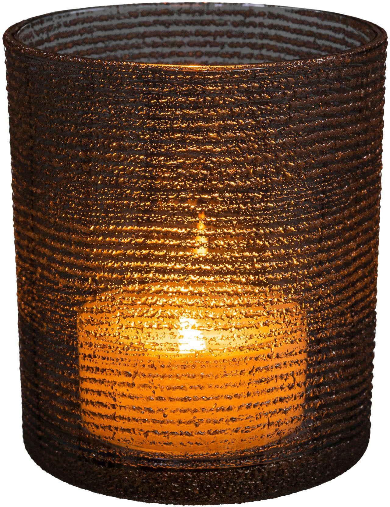 | Gercke Home by Ayva«, (Set, edler BAUR Lena Teelichthalter 3 aus mit Oberflächenstruktur LeGer St.), kaufen Glas, »Kerzenhalter