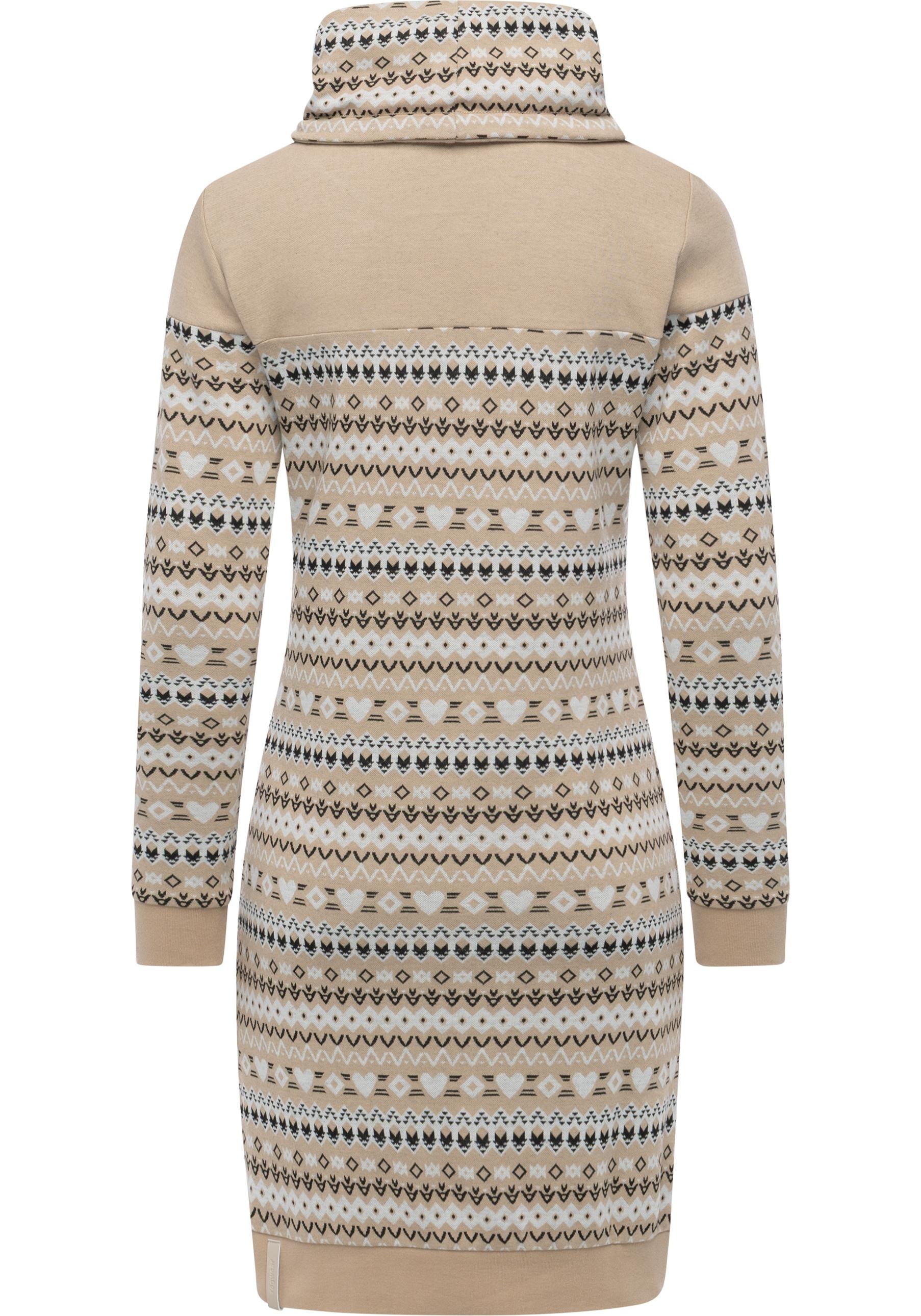 Ragwear Sweatkleid »Chlloe Jacquard YOUMODO«, stylisches Langarmkleid mit verspieltem Print