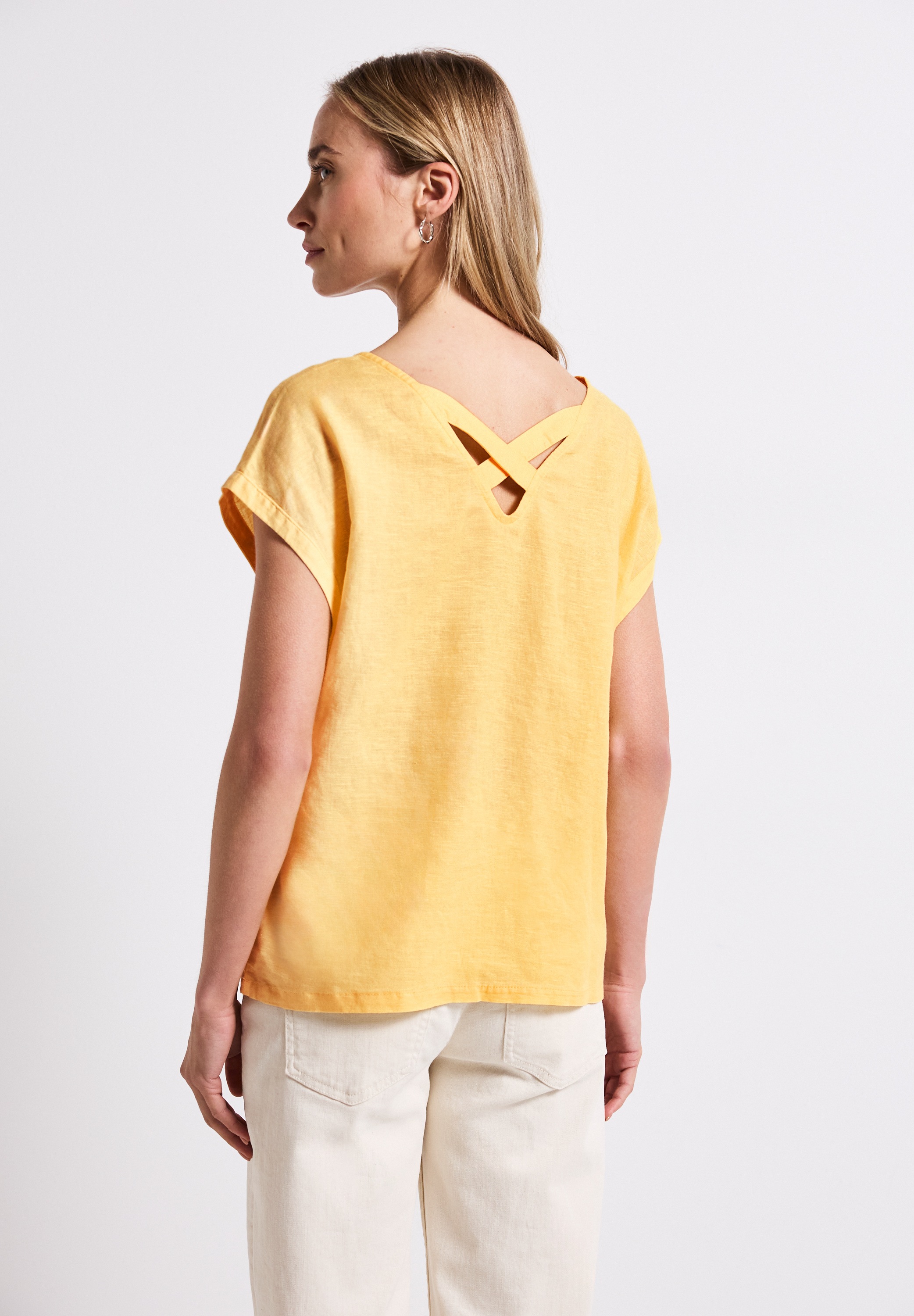 STREET ONE Shirtbluse aus elastischem Materialmix günstig online kaufen