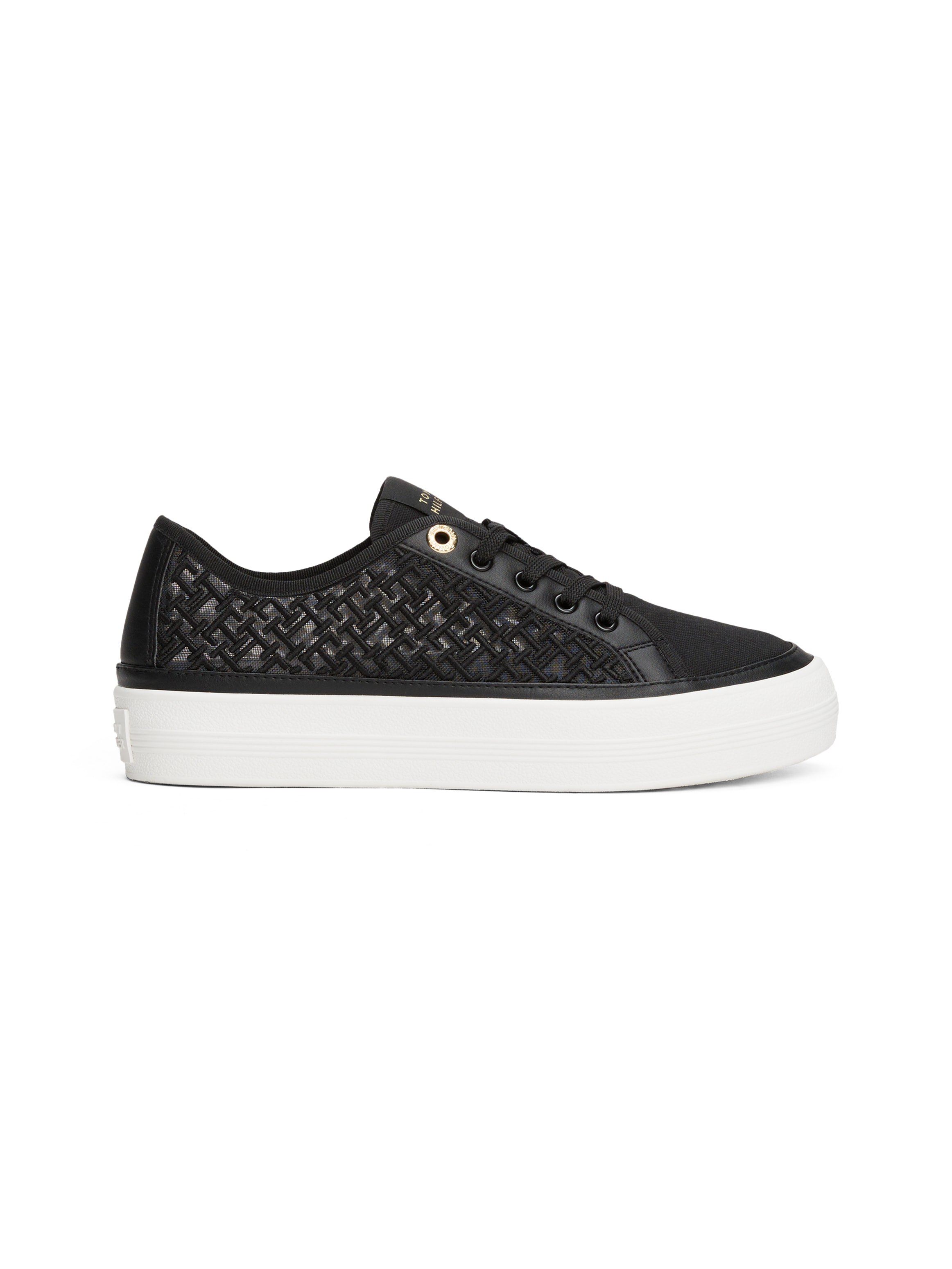 Tommy Hilfiger Plateausneaker »VULC EMBROIDERED SNEAKER«,Freizeitschuh, Halbschuh, Schnürer mit unterlegter TH-Logostickerei