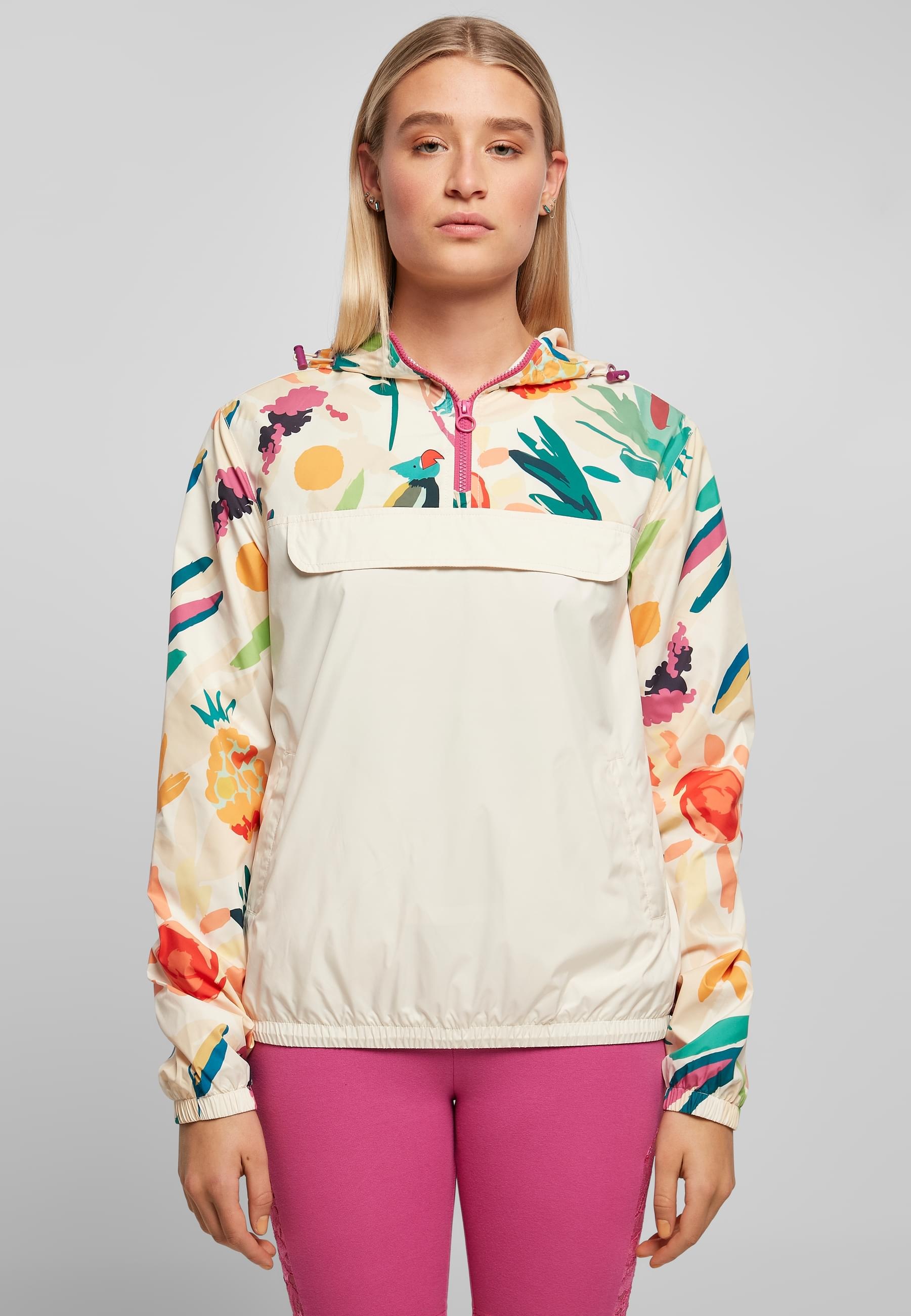 URBAN CLASSICS Allwetterjacke »Urban Classics Damen Ladies Mixed Pull Over Jacket«, (1 St.), mit Kapuze