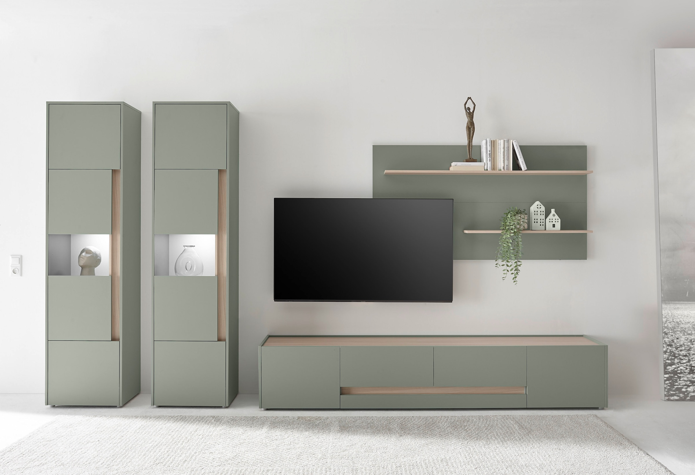 Home affaire Wohnwand »City/Giron, moderne Anbauwand, Komplettset in vielen Farben verfügbar« Set, 4 Stk. tlg.