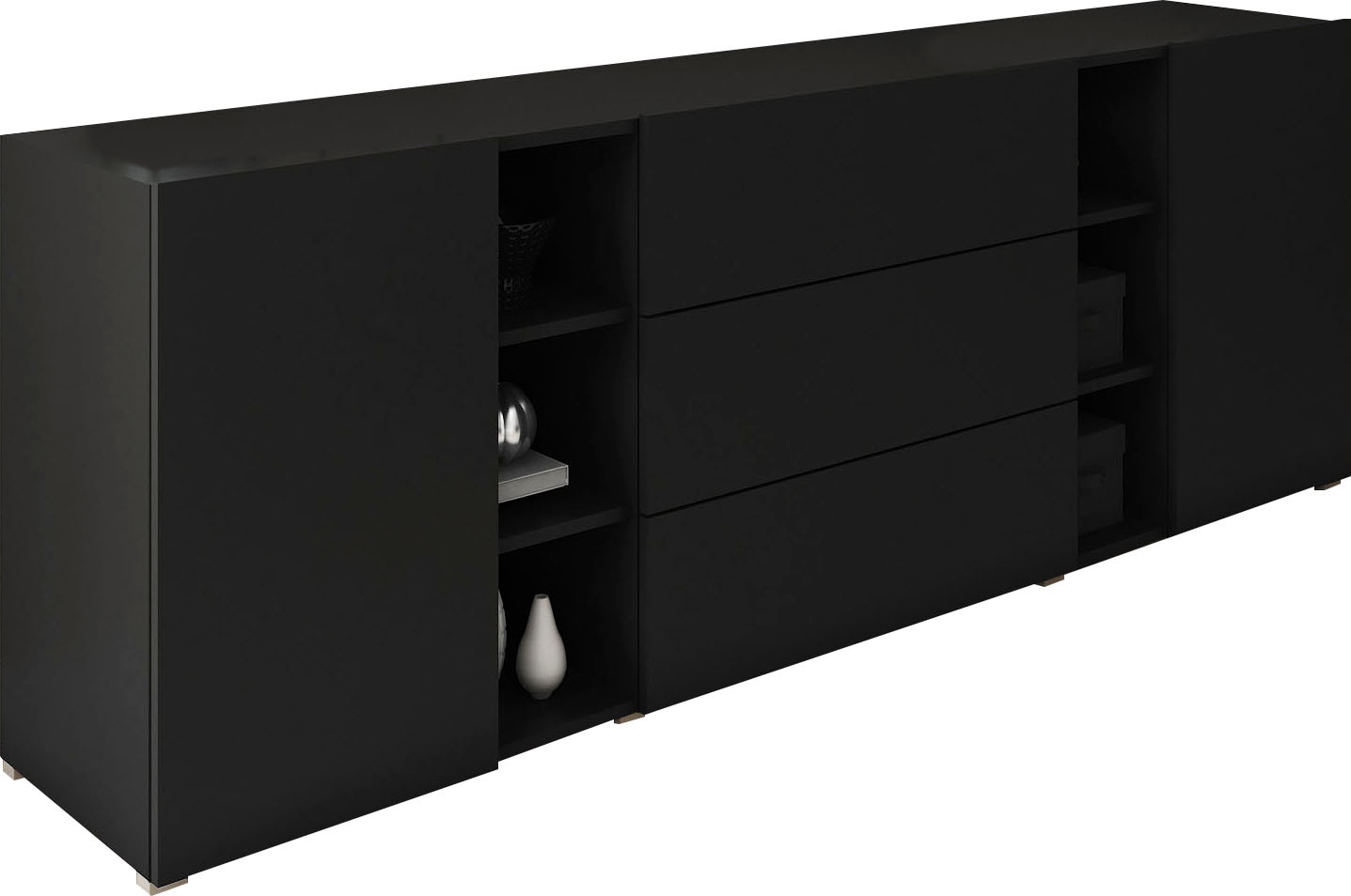 INOSIGN Sideboard "BERLIN", Moderne grifflose Kommode Breite 190 cm, offene Fächern/ Schubladen