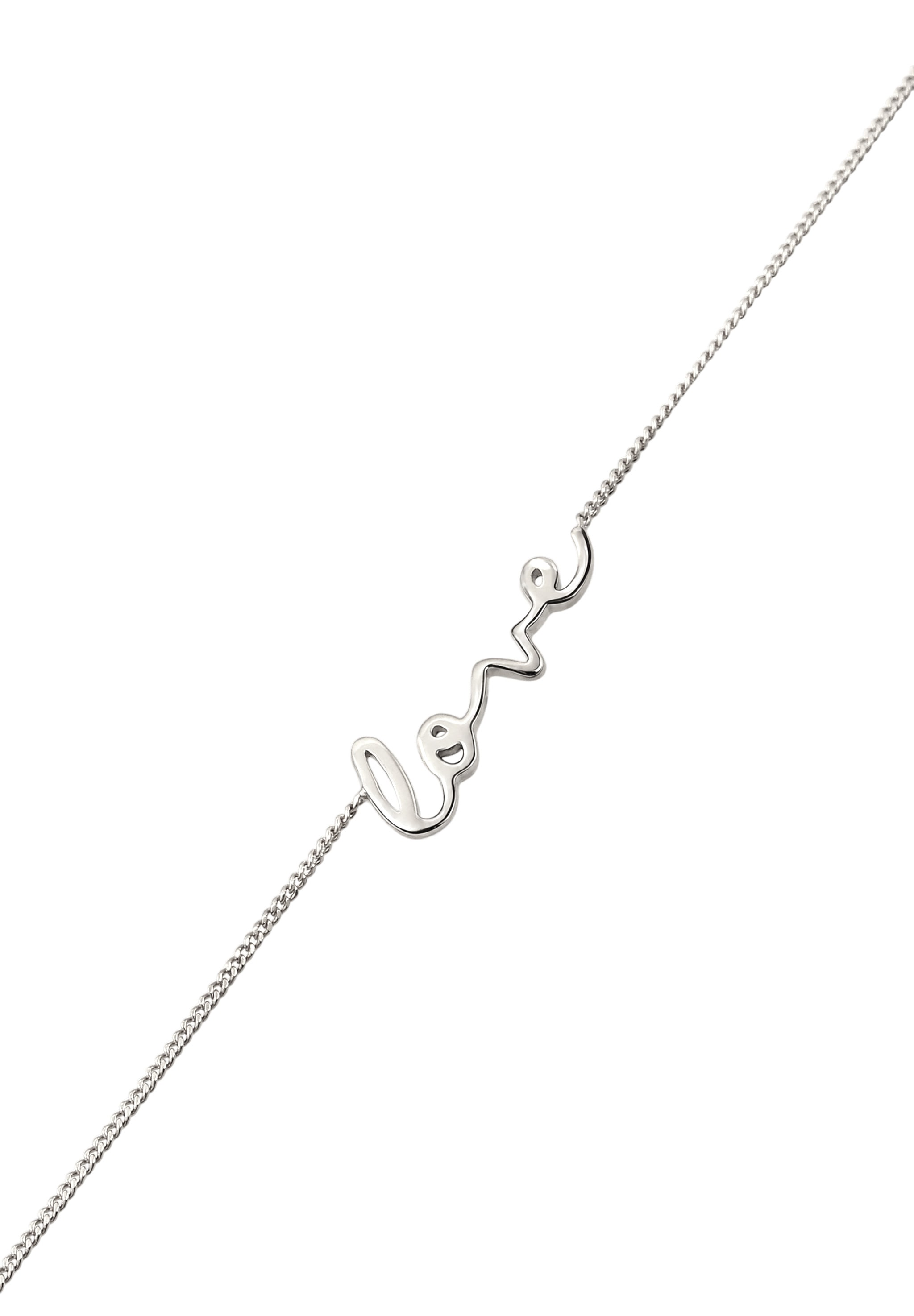 Elli Fußkette »Fußschmuck Fußkettchen Schriftzug Love 925 Sterling Silber«