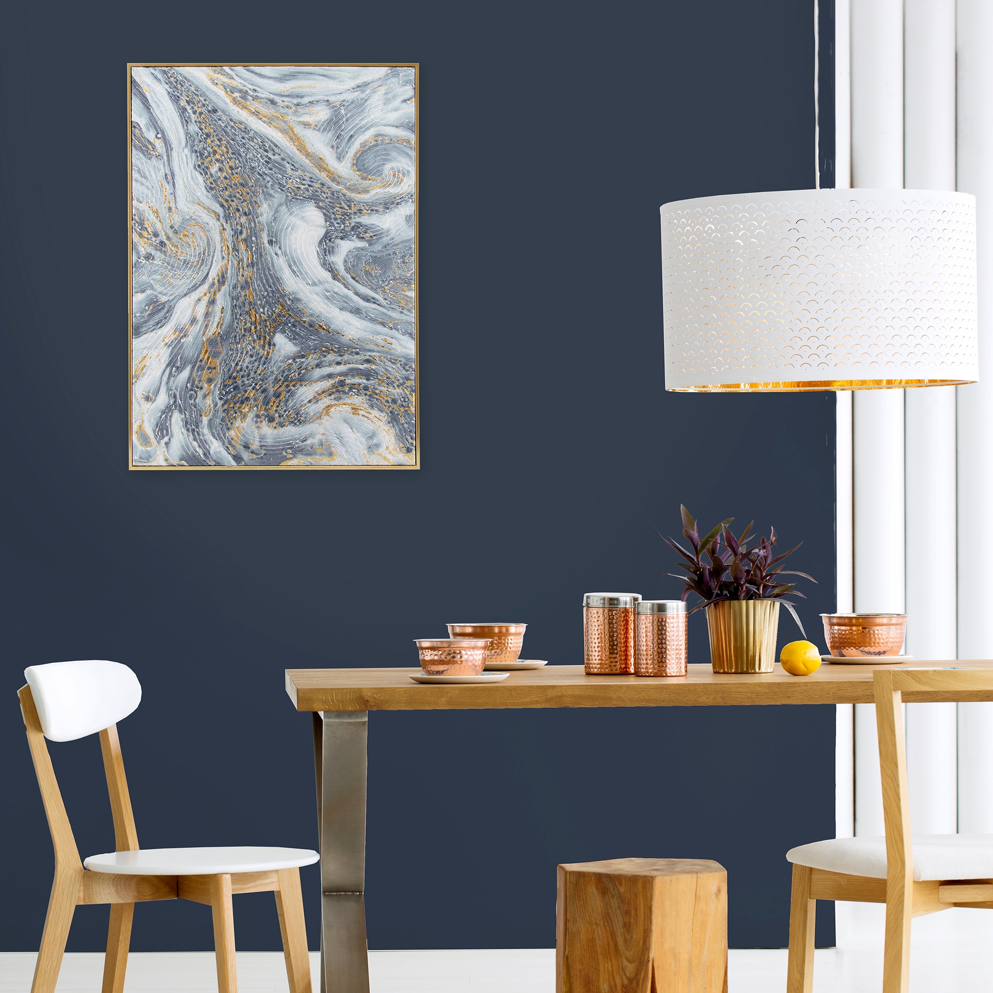 Art for the home Leinwandbild »Luxus Marmor« 1 Stk. tlg. Handgemalt Wandbild Gold Metallic 50x70cm