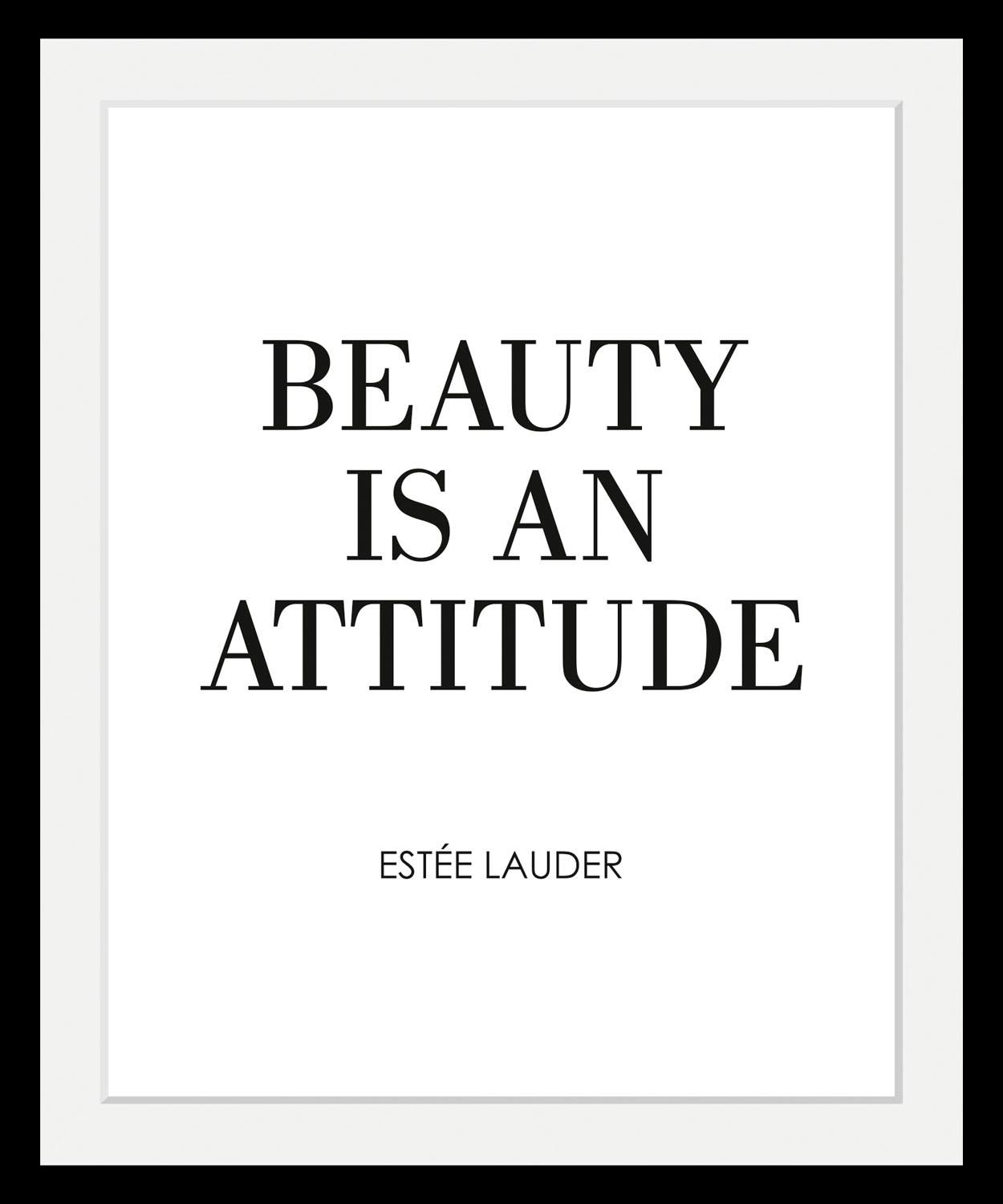 Leonique Bild "Zitat Estée Lauder", Schwarz-Weiß-Schriftzug-Motivationsbild günstig online kaufen