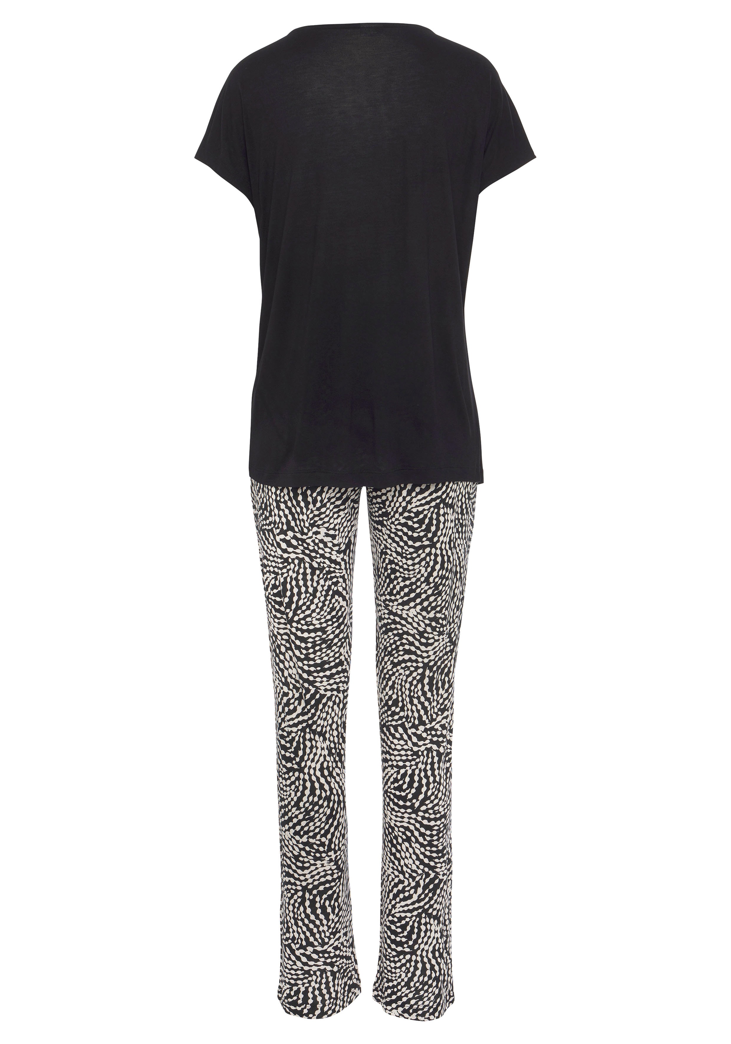 Thumbnail - LASCANA Pyjama, (Set, 2 tlg.), mit gemusterten Details