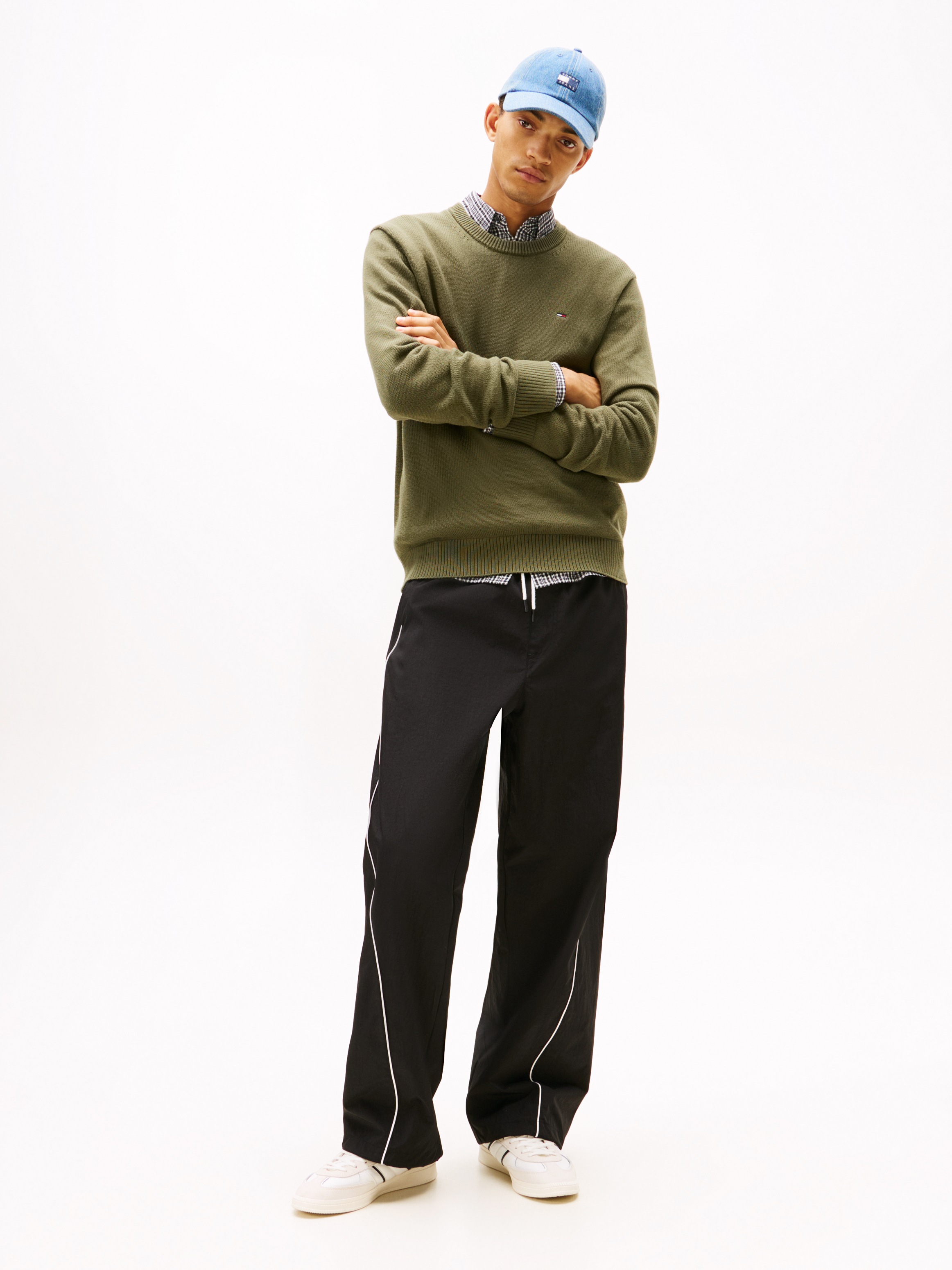 Rundhalspullover TOMMY JEANS, Herren, Gr. 3XL, dunkelgrünery, Sweatware, Obermaterial: 100% Baumwolle, slim fit normal, Rundhals, eingesetzt Rippstrickbündchen, Pullover Rundhalspullover, Slim fit mit Rundhalsausschnitt 2
