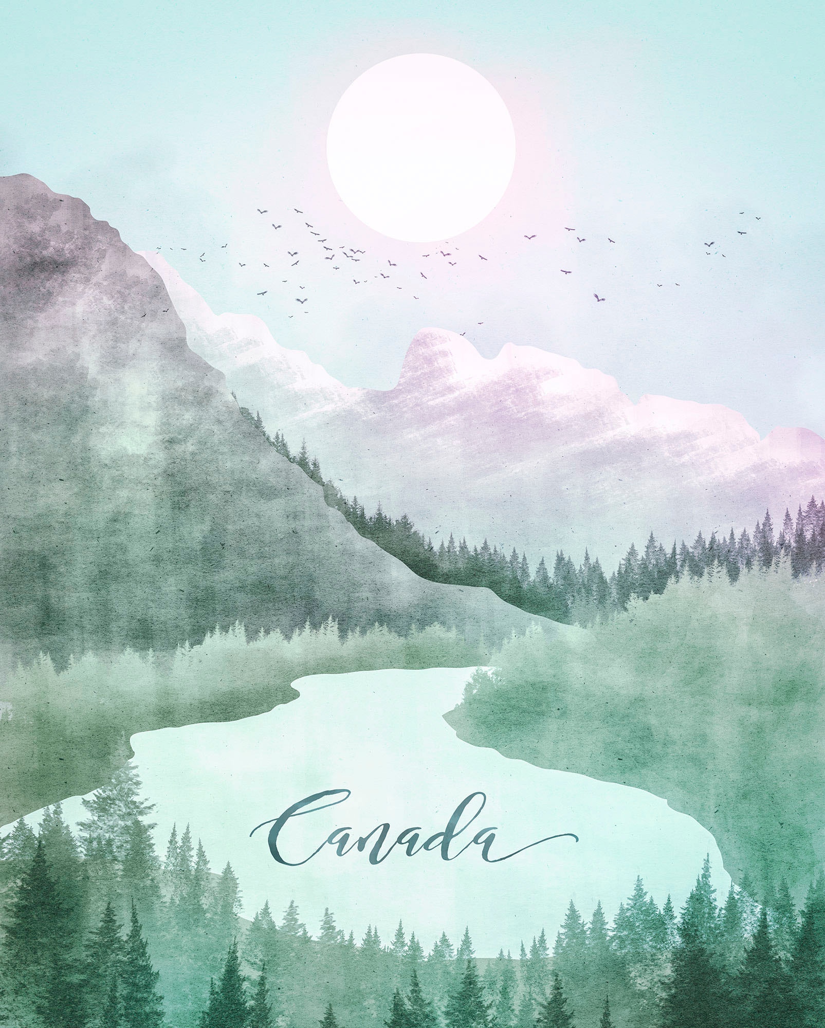 Komar Bild "Vintage Travel Canada" Natur 1 Stk. tlg. Wandbild zur Dekoratio günstig online kaufen