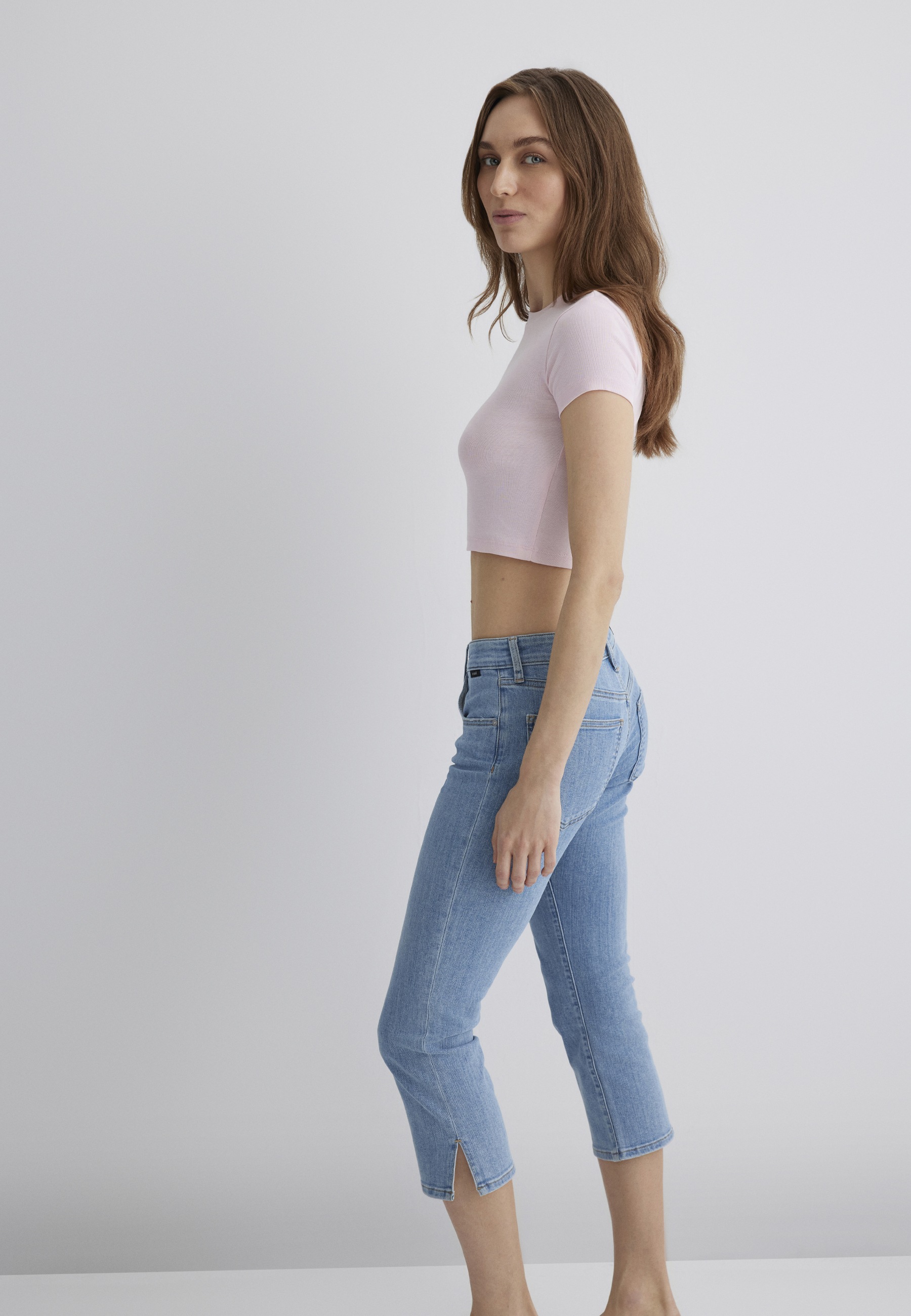Mavi T-Shirt »CREW NECK BASIC TEE«, Top verkürzt