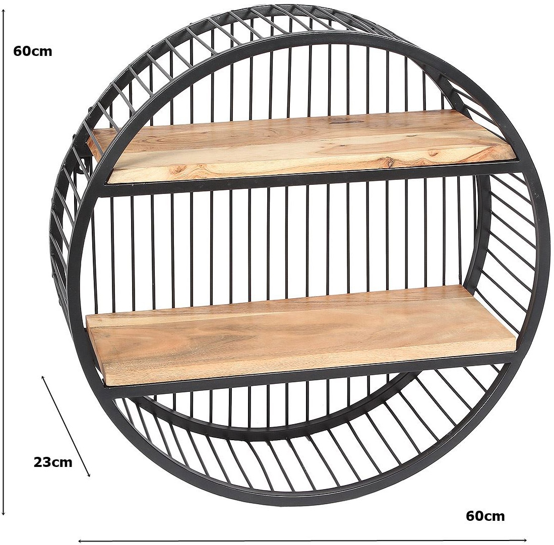 Ambiente Haus Wandregal »Urban rundes Wandregal - (H) 60cm« 1 Stk. tlg.