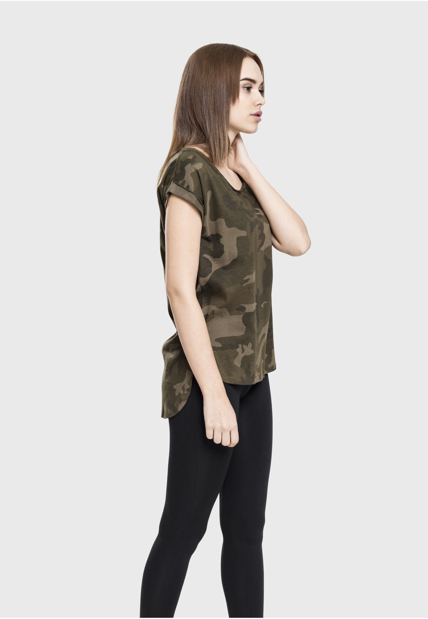 URBAN CLASSICS T-Shirt »Urban Classics Damen Ladies Camo Back Shaped Tee« 1 Stk.