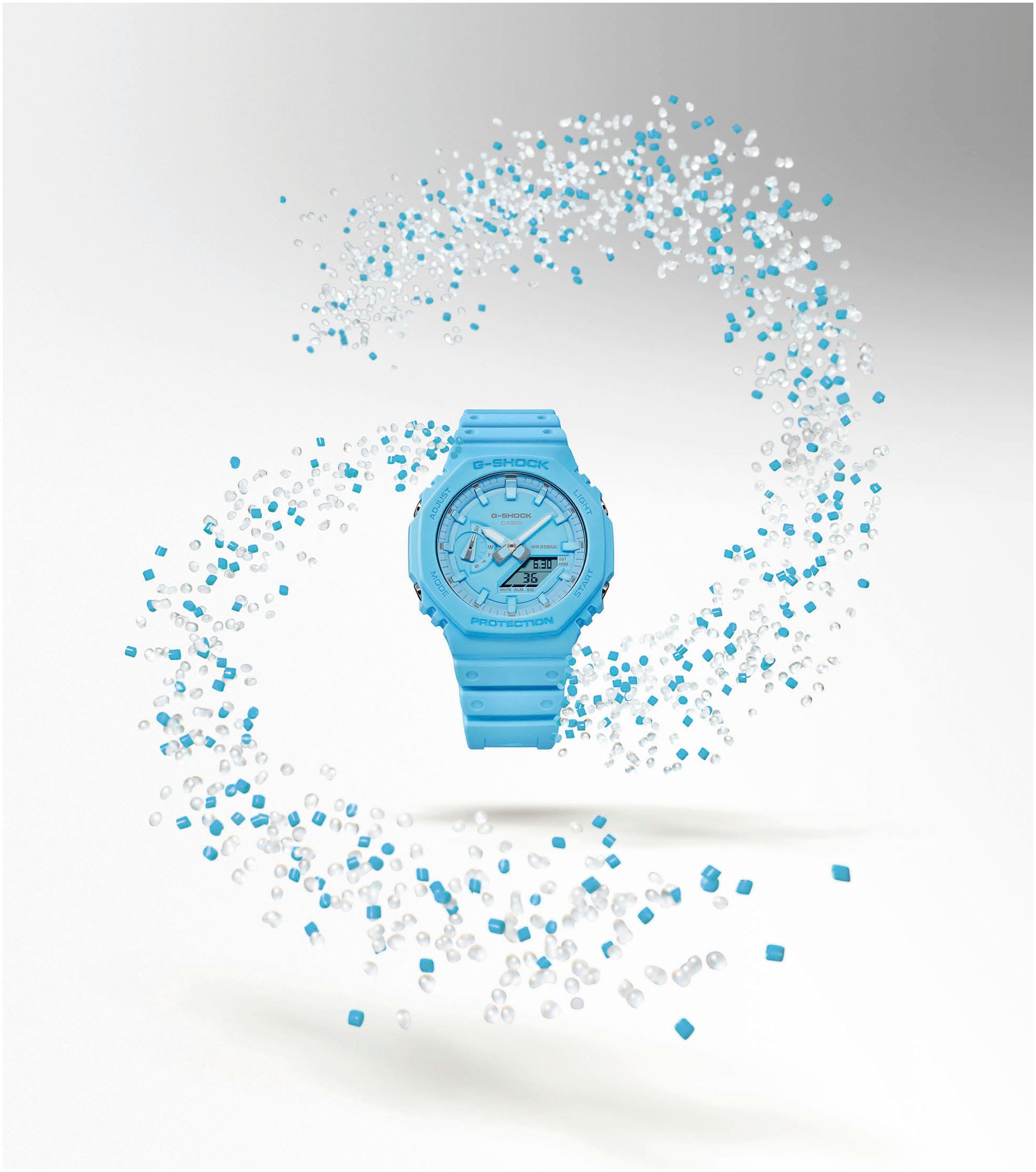 CASIO G-SHOCK Chronograph, Quarzuhr,Armbanduhr,Herrenuhr,digital, bis 20bar wasserd.Resinbarmband