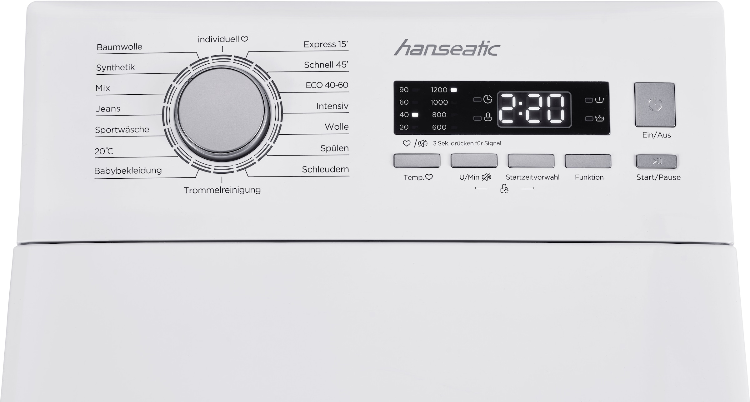 Hanseatic Waschmaschine Mengenautomatik, | U/min, 7 BAUR HTW712D, Überlaufschutzsystem kg, Toplader, 1200