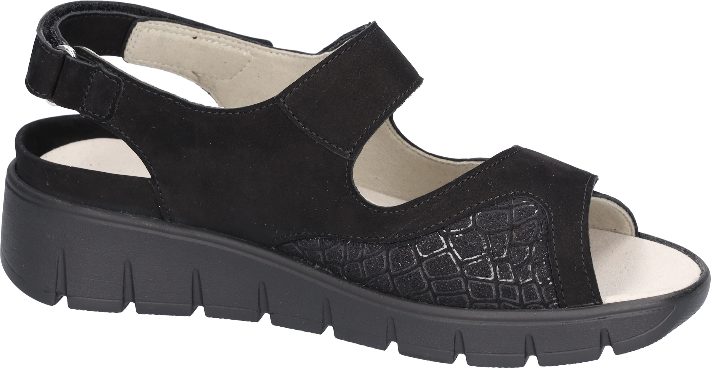 Waldläufer Plateausandale, Klettschuh, Sommerschuh, Komfortschuh, Klettverschlüsse, Extraweite K