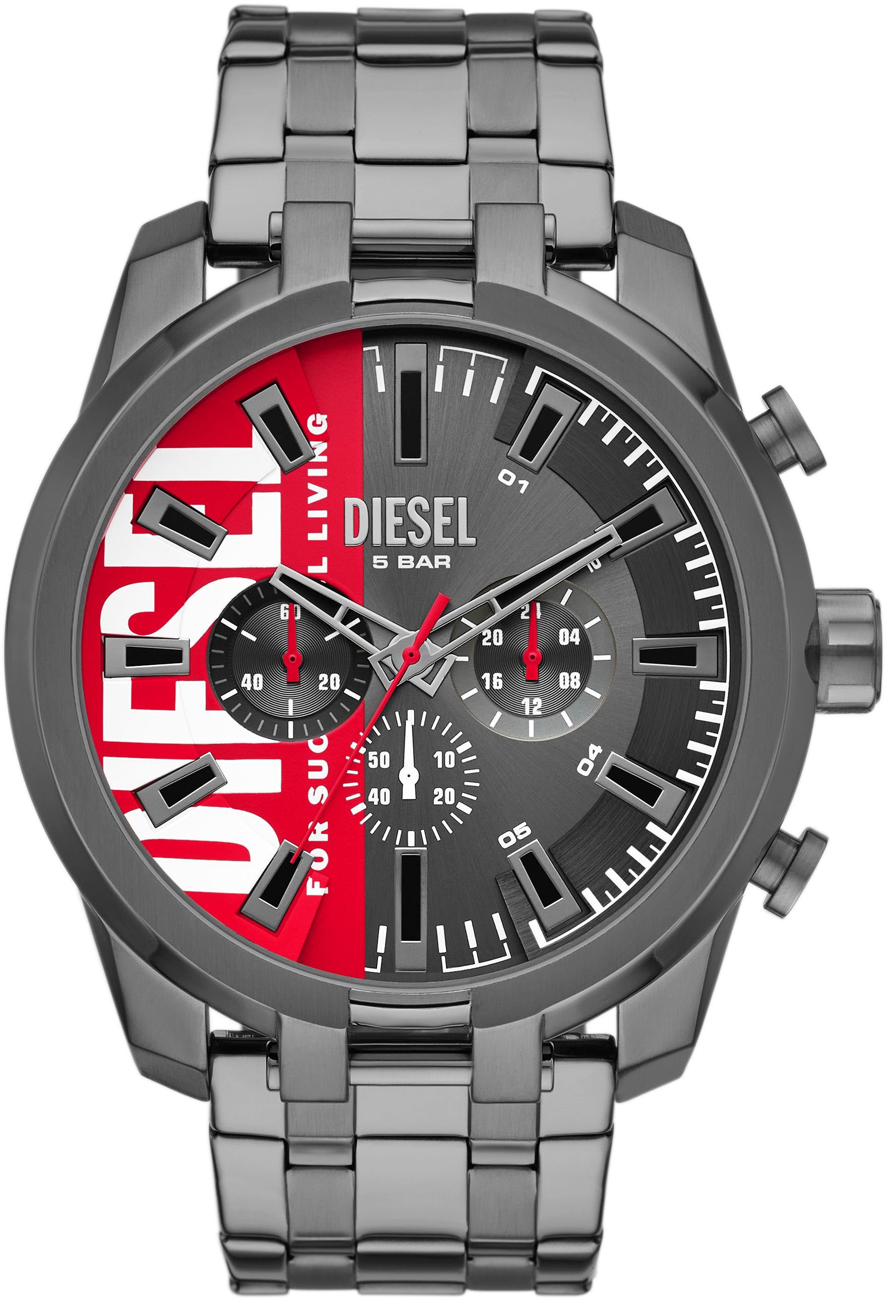 Diesel Chronograph »SPLIT, DZ4632«, Quarzuhr, Armbanduhr, Herrenuhr, Stoppfunktion, 12/24-Stunden-Anzeige