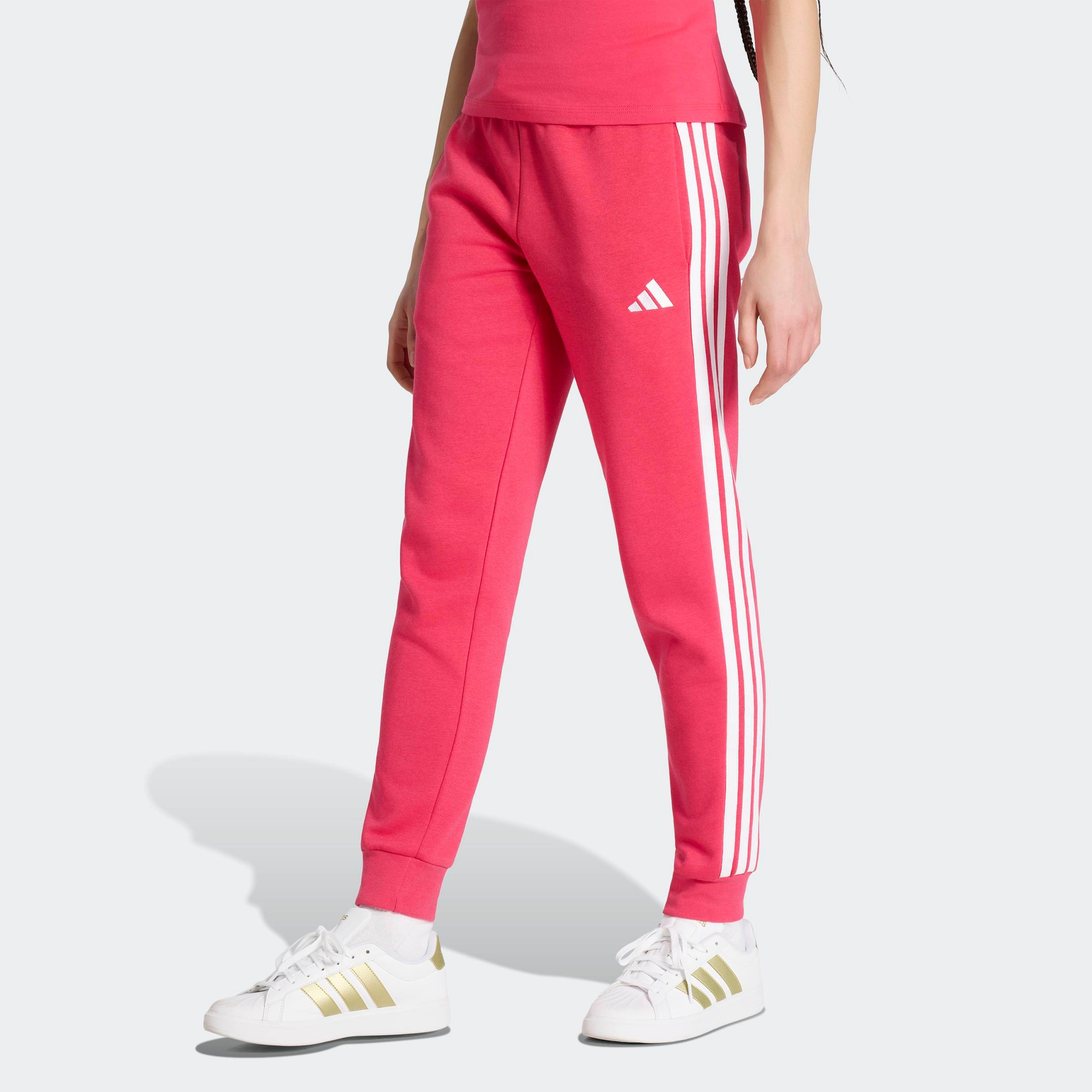 adidas Sportswear Sporthose "ESSENTIALS 3-STREIFEN, SCHMAL GESCHNITTEN" schmal geschnitten, für vielseitige Aktivitäten, aus Baumwollmix