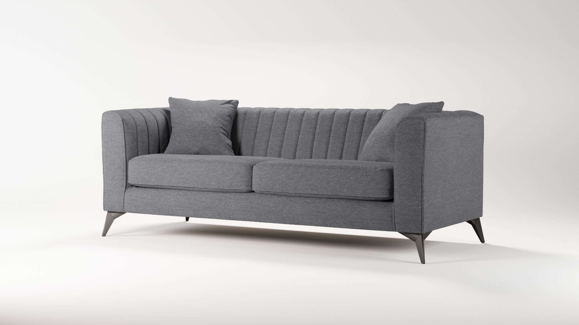 Places of Style 3-Sitzer »MATTHEW elegantes Designsofa, Maße B/T/H: 201/86/74 cm«, feine Steppung im Rückenbereich, lose Sitzkissen, incl. Zierkissen
