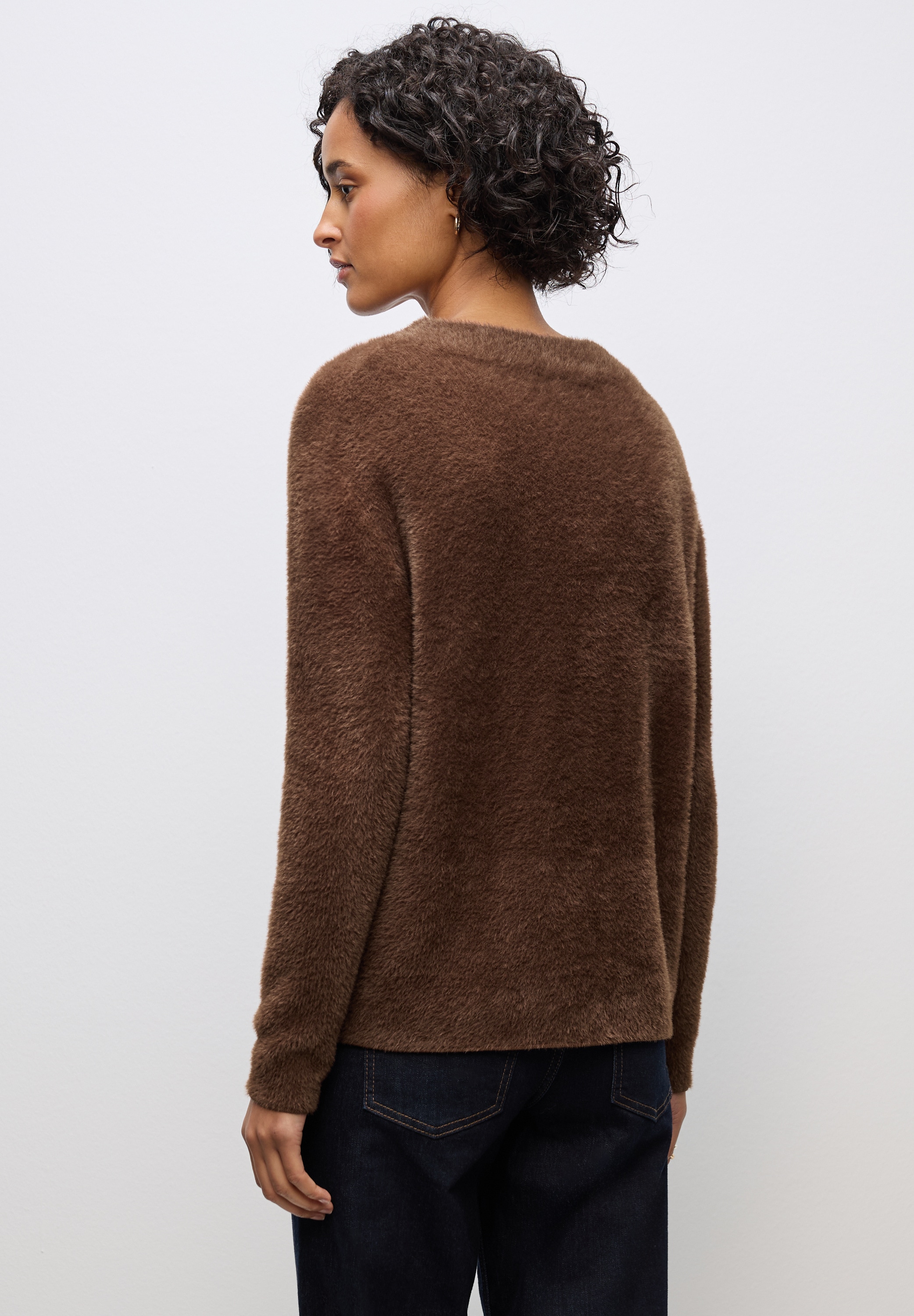 STREET ONE Stehkragenpullover, aus softem Materialmix