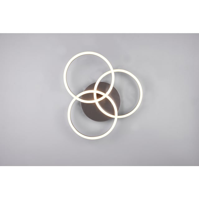 TRIO Leuchten LED Deckenleuchte »Circle«, 1 flammig-flammig, Deckenlampe  Nickel matt mit schwenkbaren Ringen / inkl. Fernbedienung | BAUR