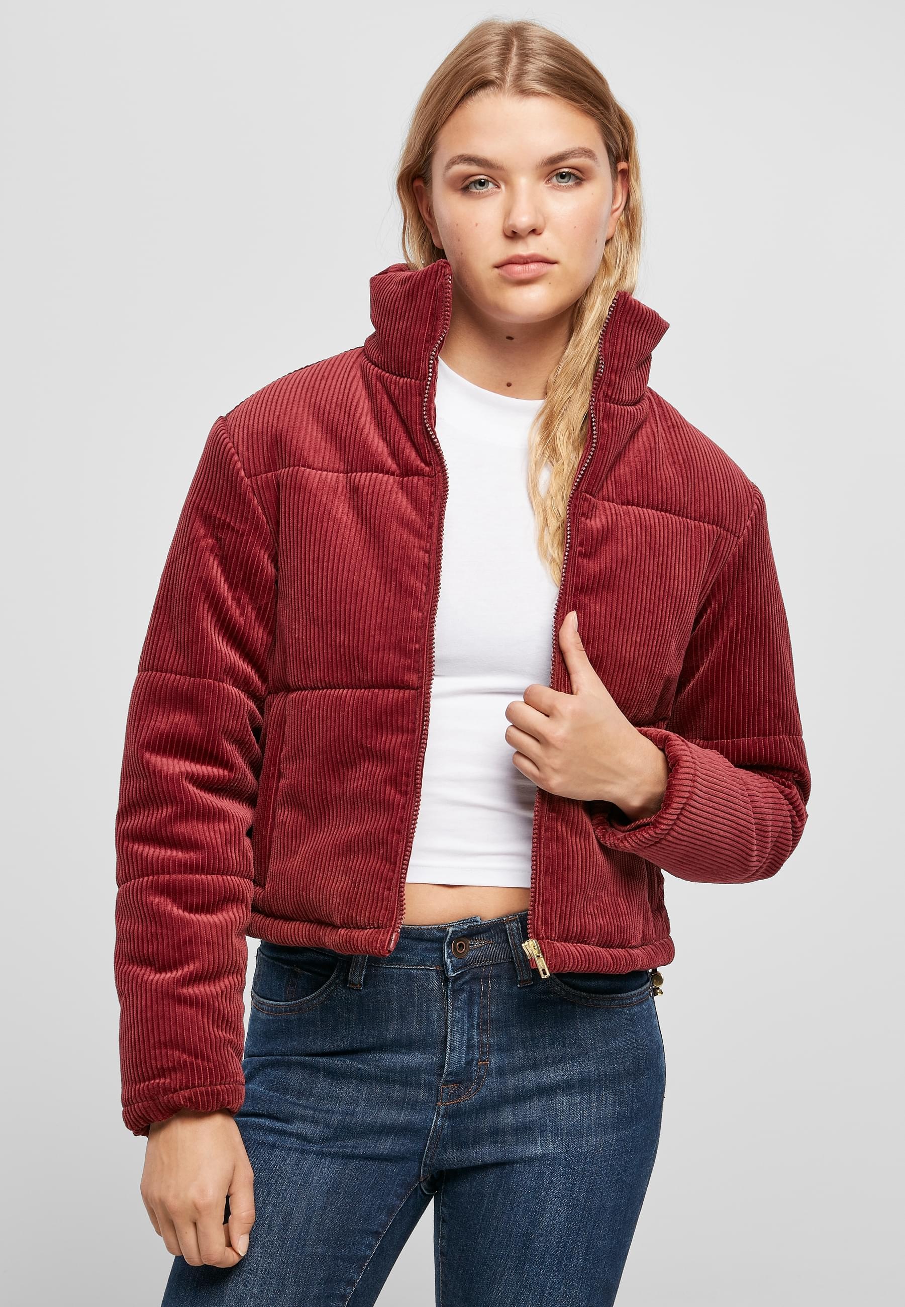 URBAN CLASSICS Winterjacke »Urban Classics Damen Ladies Corduroy Puffer Jacket«, (1 St.), ohne Kapuze