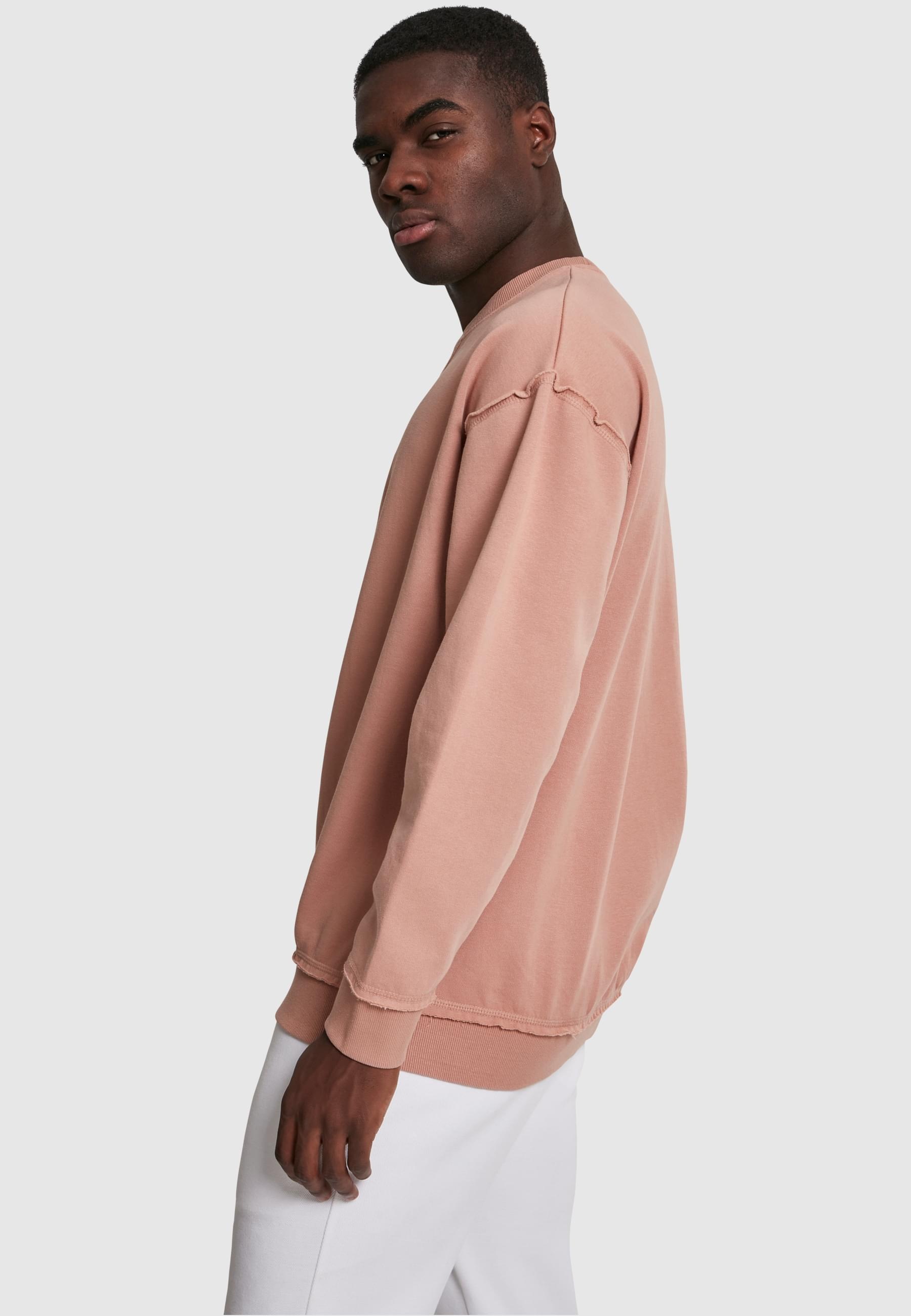 URBAN CLASSICS Rundhalspullover »Urban Classics Herren Oversized Open Edge Crew«, (1 tlg.)