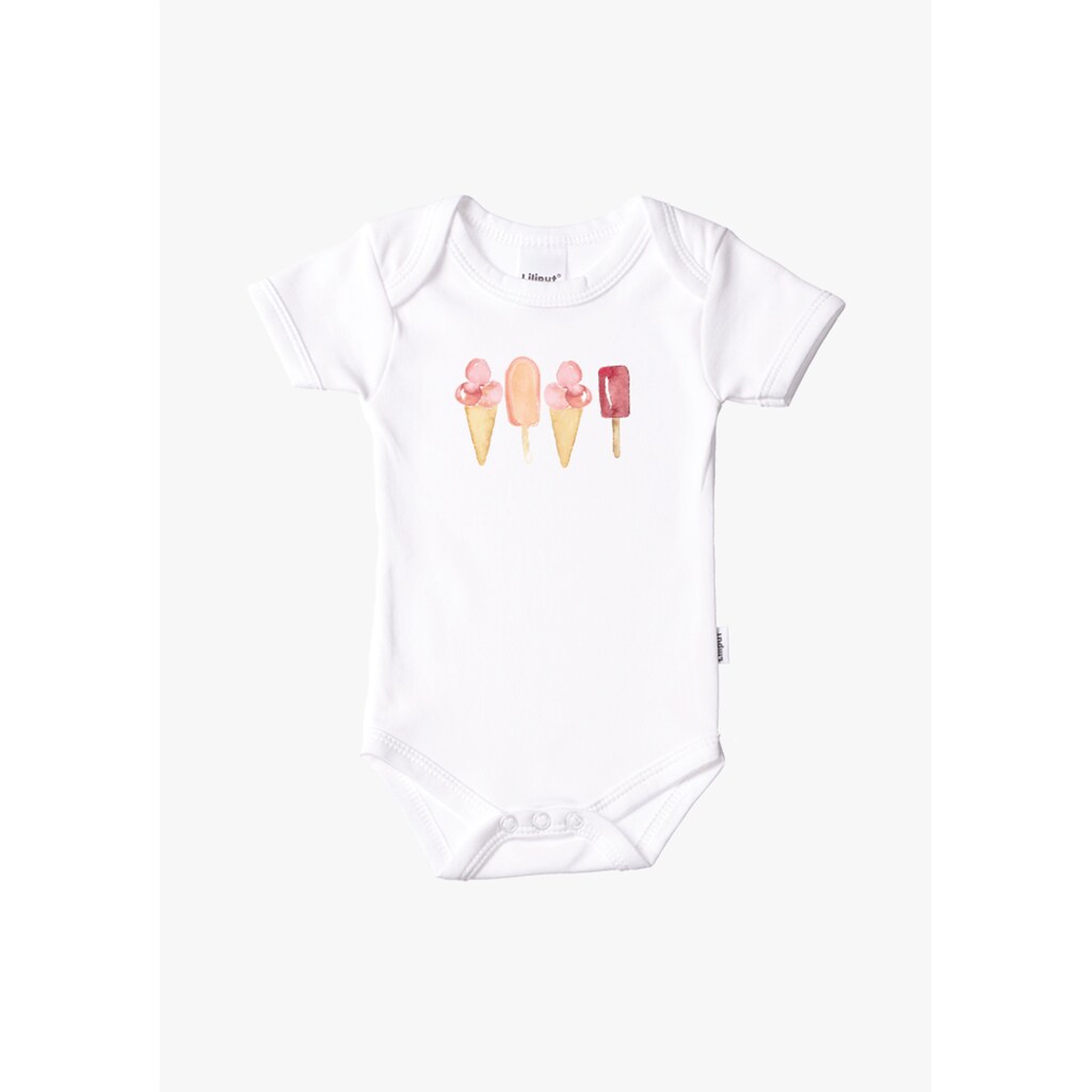 Kindermode Babykleidung Jungen Liliput Body, mit sommerlichen Prints weiß