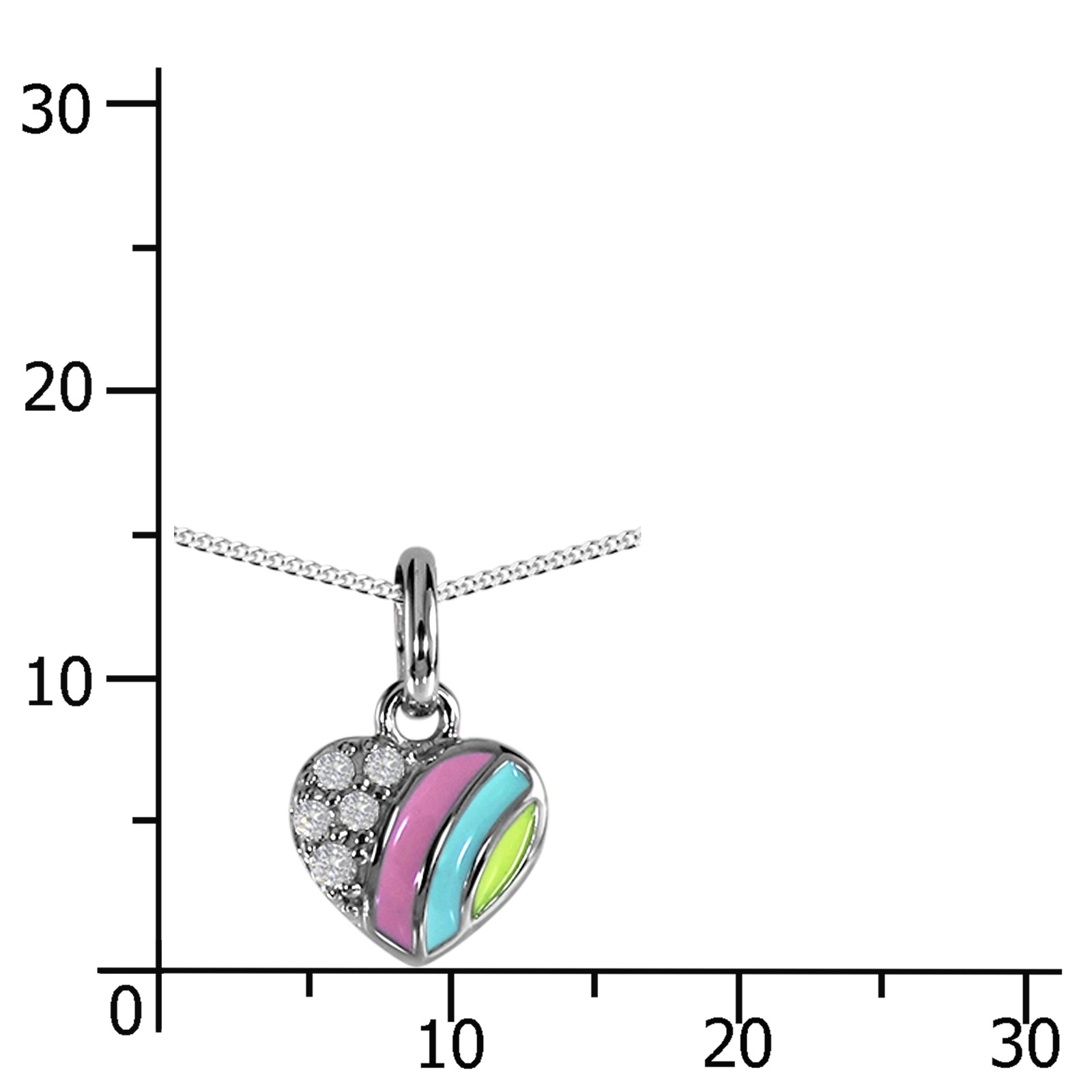 Kette mit Anhänger OSTSEE-SCHMUCK "- kleines Herz - Silber 925/000 - Zirkonia" Gr. 36, bunt (mehrfarbig), Schmuck_Sets, Damen, Silber 925 (Sterlingsilber) 2