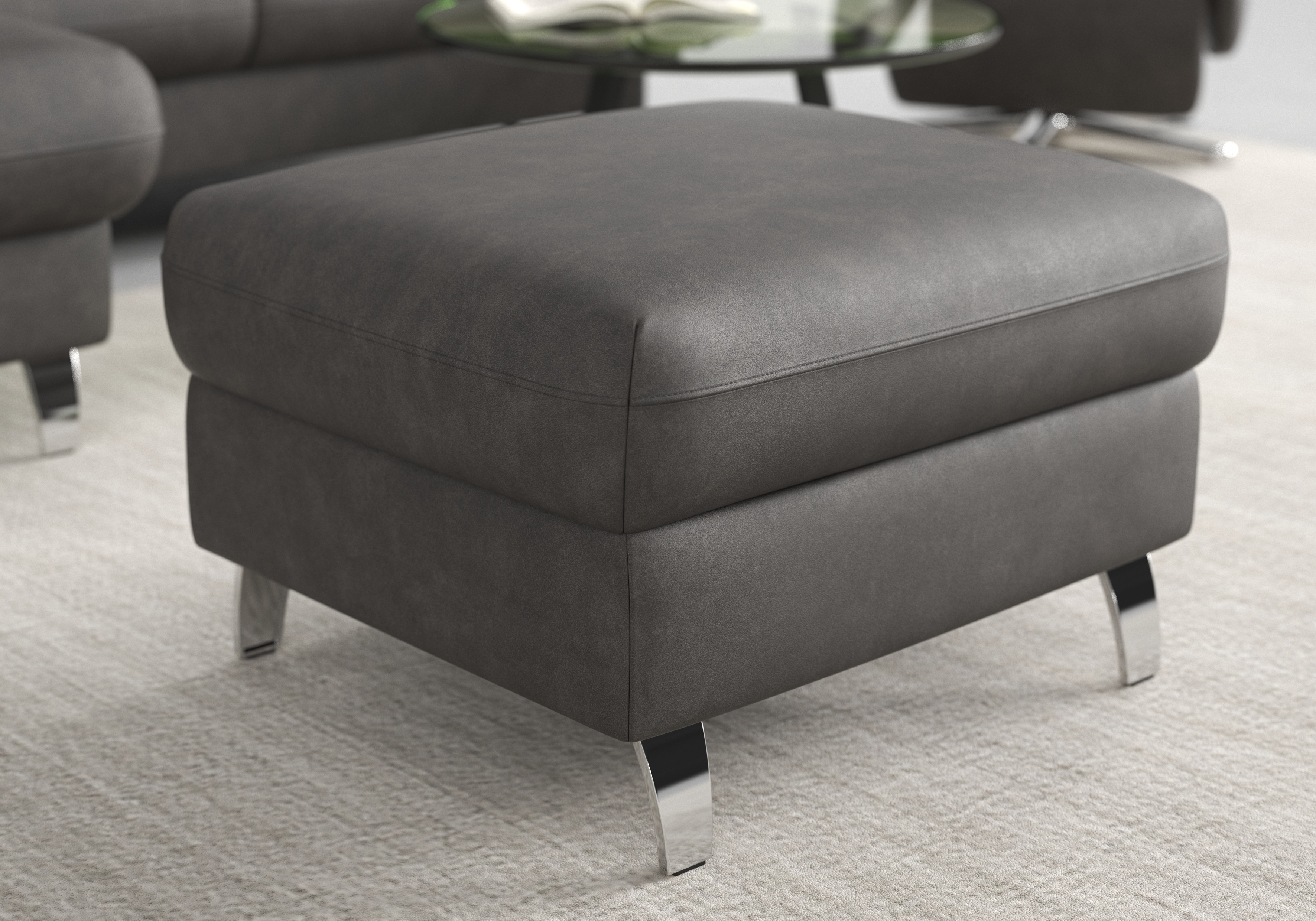 sit&more Stauraumhocker "Grenoble" mit Stauraum und satinierten Füßen