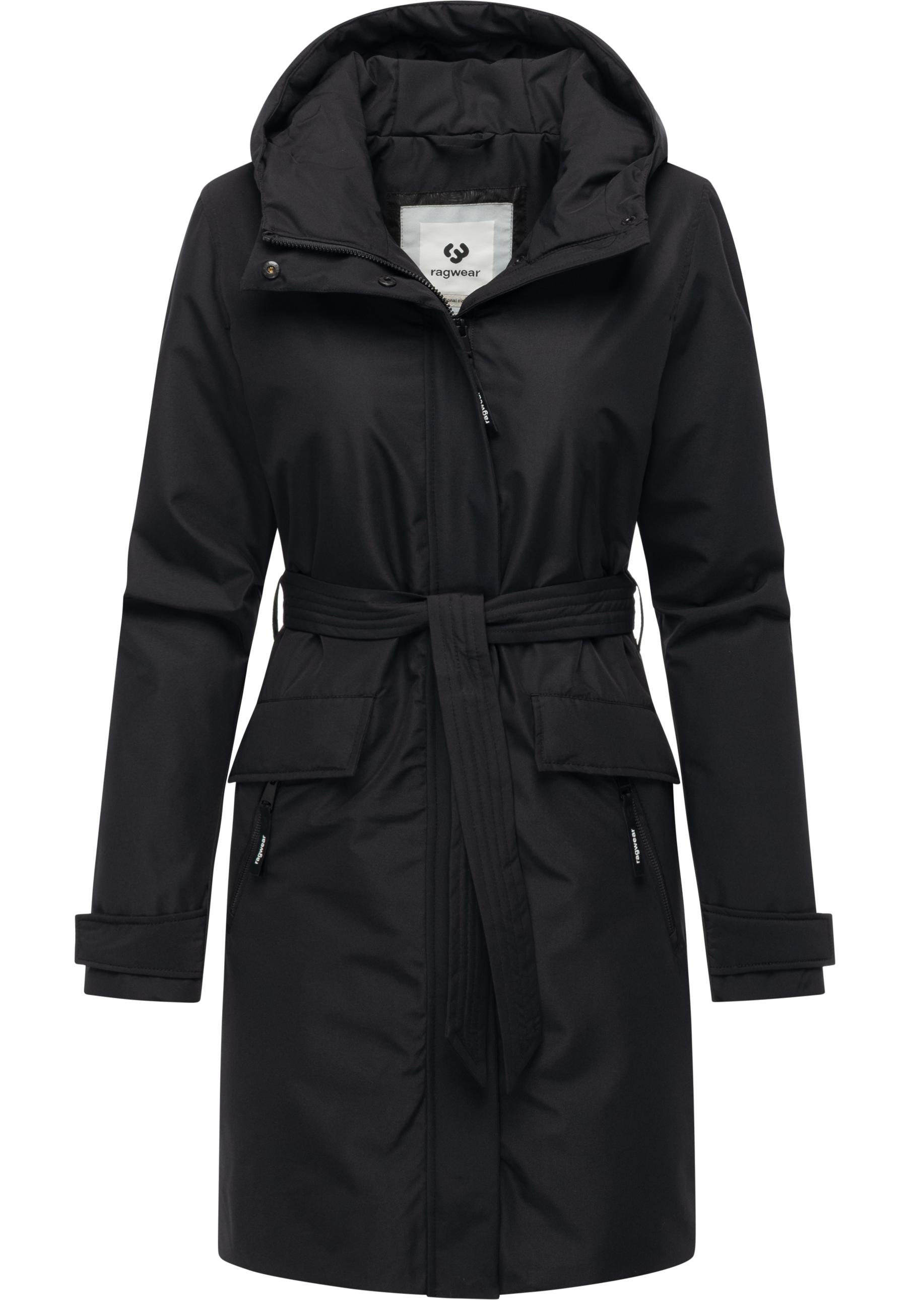 Kurzmantel RAGWEAR "Horatia Warm YOUMODO", Damen, Gr. S (36), schwarz, Obermaterial: 100% Polyester; Innenfutter: 100% Polyester; Wattierung: 100% Polyester, tailliert ca. Mitte Oberschenkel, hoch geschlossener Ausschnitt, verstellbar normaler Saum, Mänte