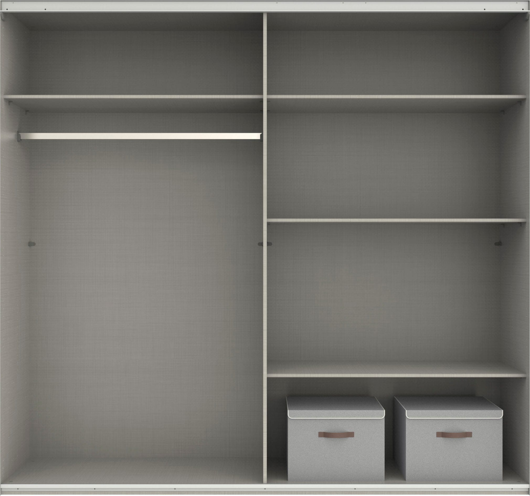 Wimex Schwebetürenschrank »Norderstedt« INKLUSIVE 2 Stoffboxen und 2 zusätzliche Einlegeböden, mit Glastür