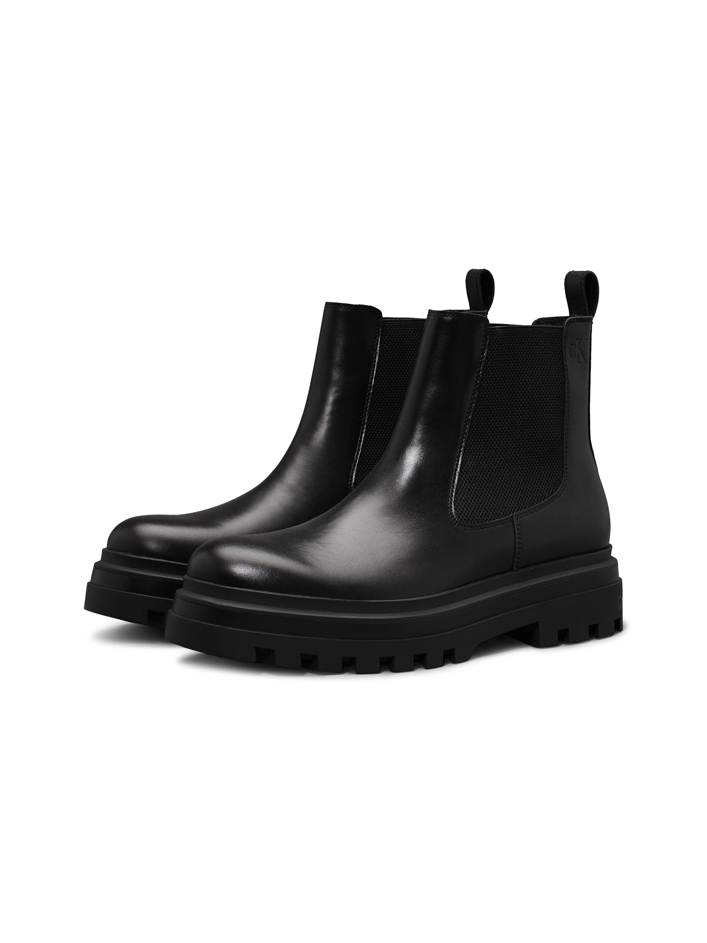 Calvin Klein Jeans Chelseaboots "LUGGED CHELSEA BOOT LTH", Schlupfboots, Stiefelette mit Stretcheinsatz