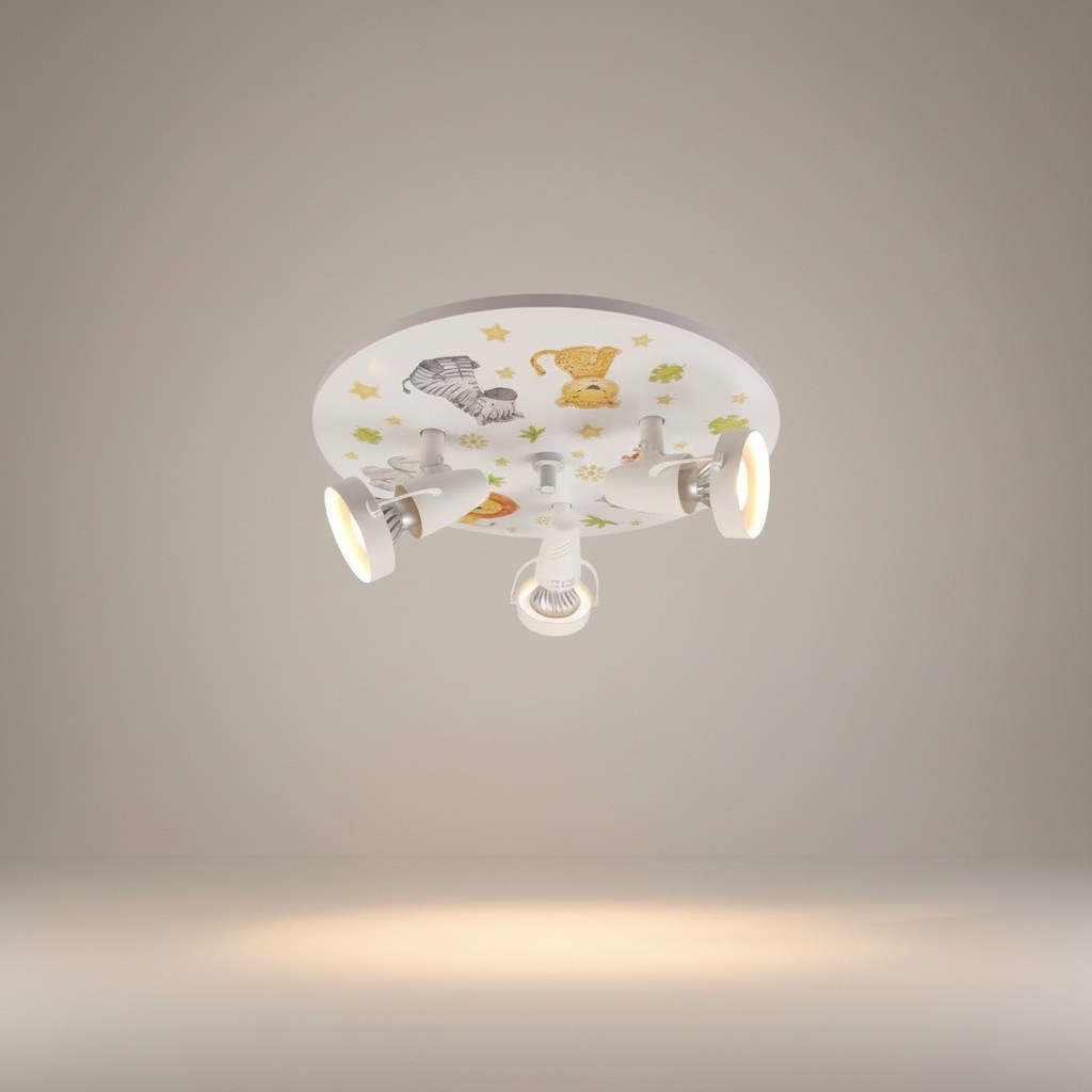 niermann Deckenleuchte »Kinderlampe mit Motiv "Little Safari", Strahler für Kinderzimmer« GU10 1 Stk. 3 schwenk- und drehbare Strahler, Made in Germany