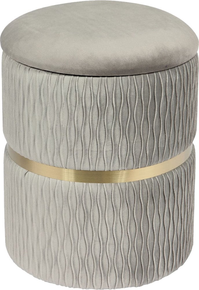 Kayoom Polsterhocker »Hocker Zora 425 2er-Set, Praktischer und versteckter Stauraum«, (Set, 2 St.), 2er-Set mit Stauraum, ineinander stapelbar, goldener Ring