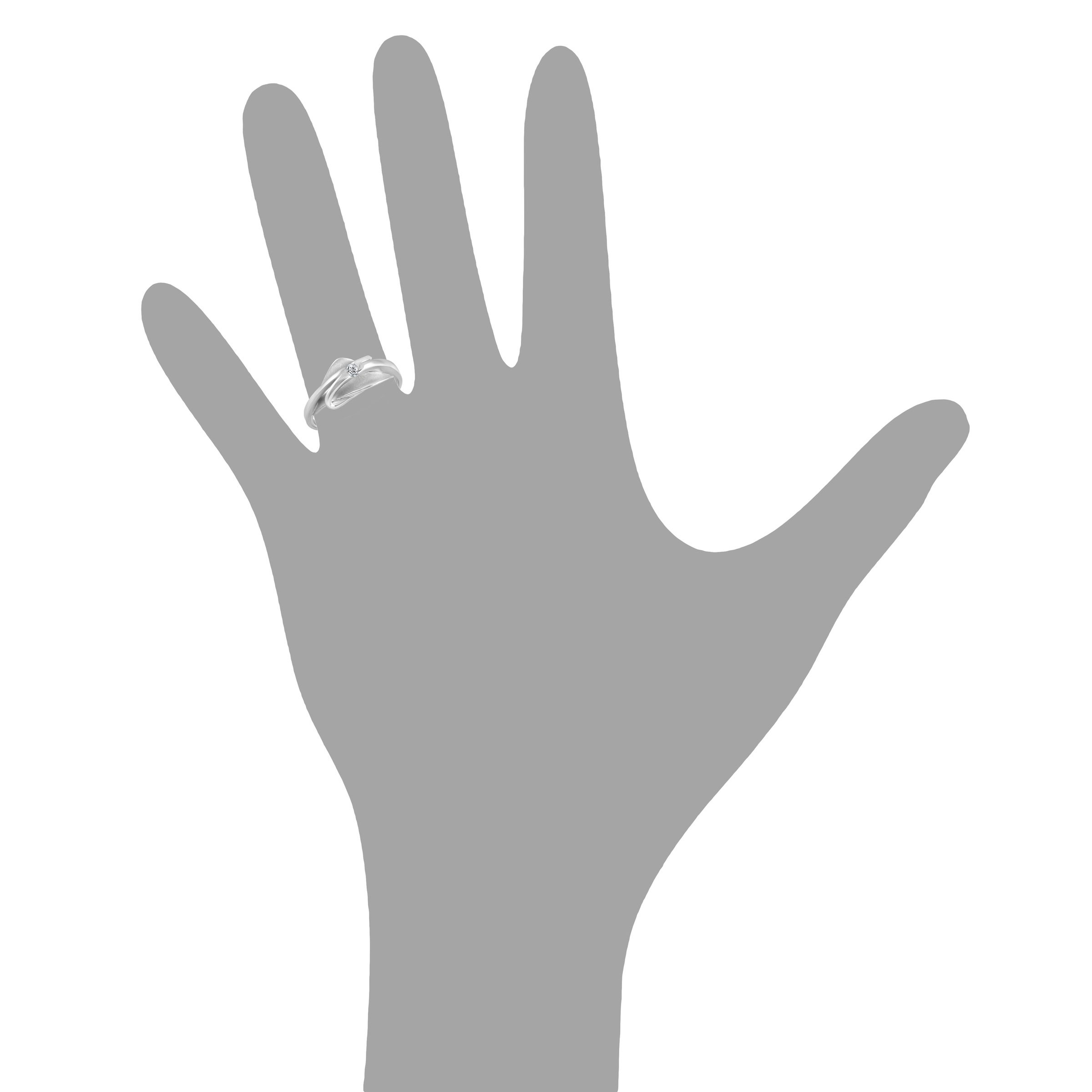 Fingerring VIVANCE "Silber 925 rhodiniert Zirkonia" Gr. 19, weiß, Fingerringe, Damen, 060 (19,1), Silber 925 (Sterlingsilber), Fingerring 2