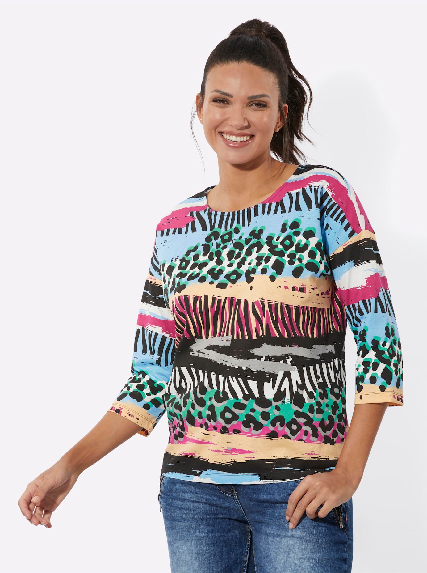 Classic Basics Rundhalsshirt "3/4-Arm-Shirt" 1 Stk. tlg. günstig online kaufen