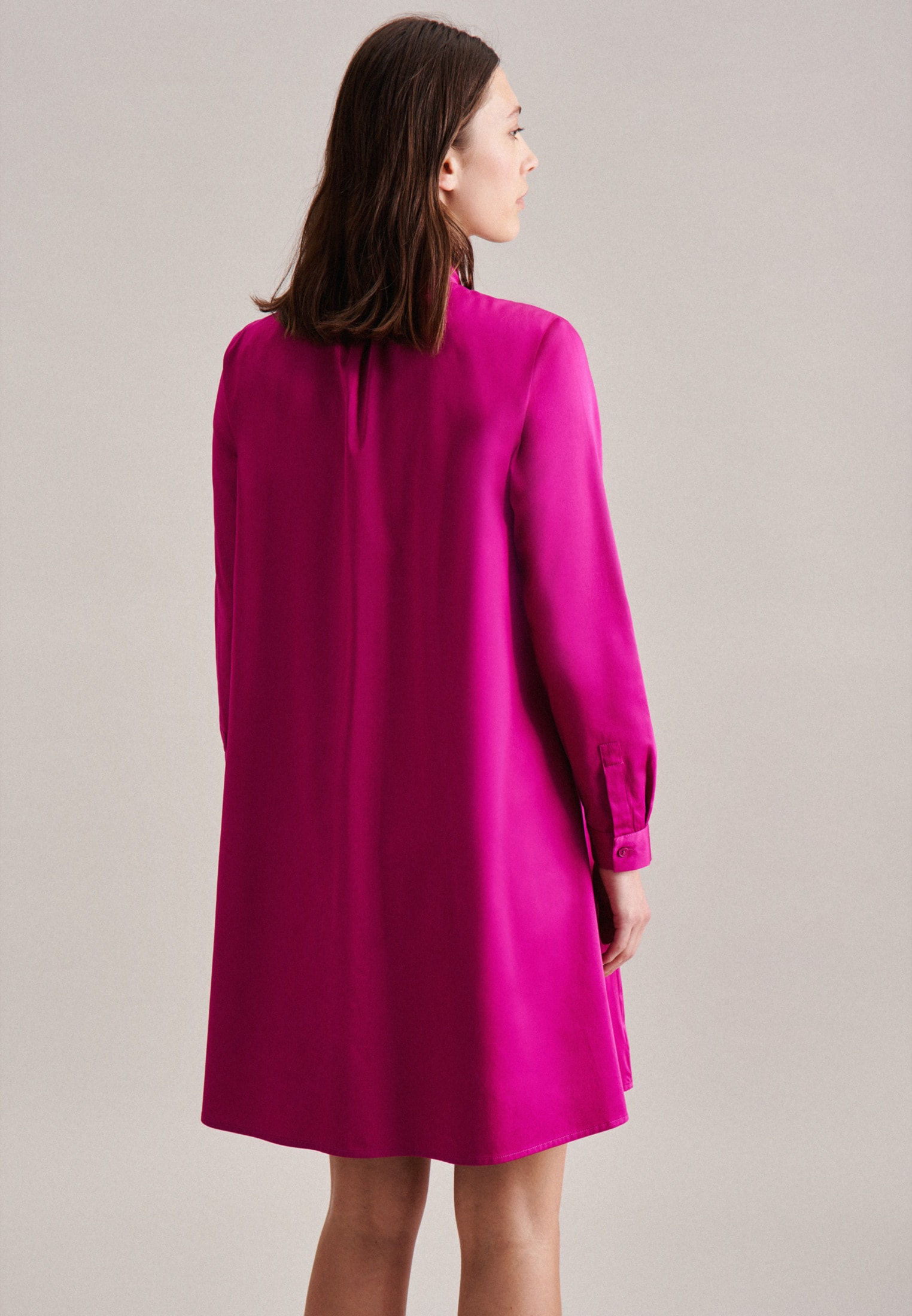 Langarm »Schwarze glänzend seidensticker Uni Rose«, Sommerkleid online Kragen BAUR kaufen |