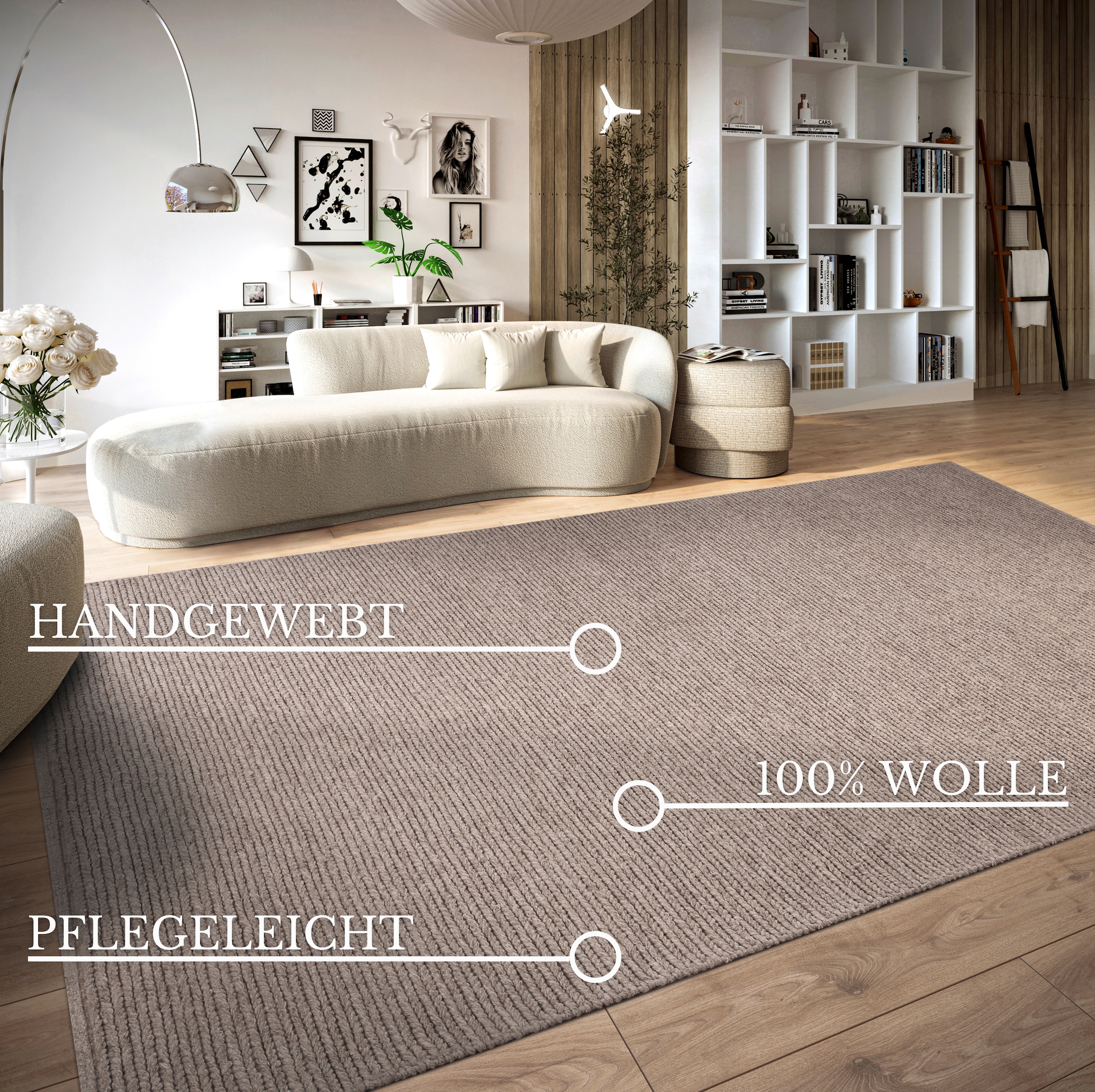 Villeroy & Boch Wollteppich »Francois«, rechteckig, 7 mm Höhe, in rund, oval, Läufer, handgewebt, Wolle, Wohnzimmer, Schlafzimmer