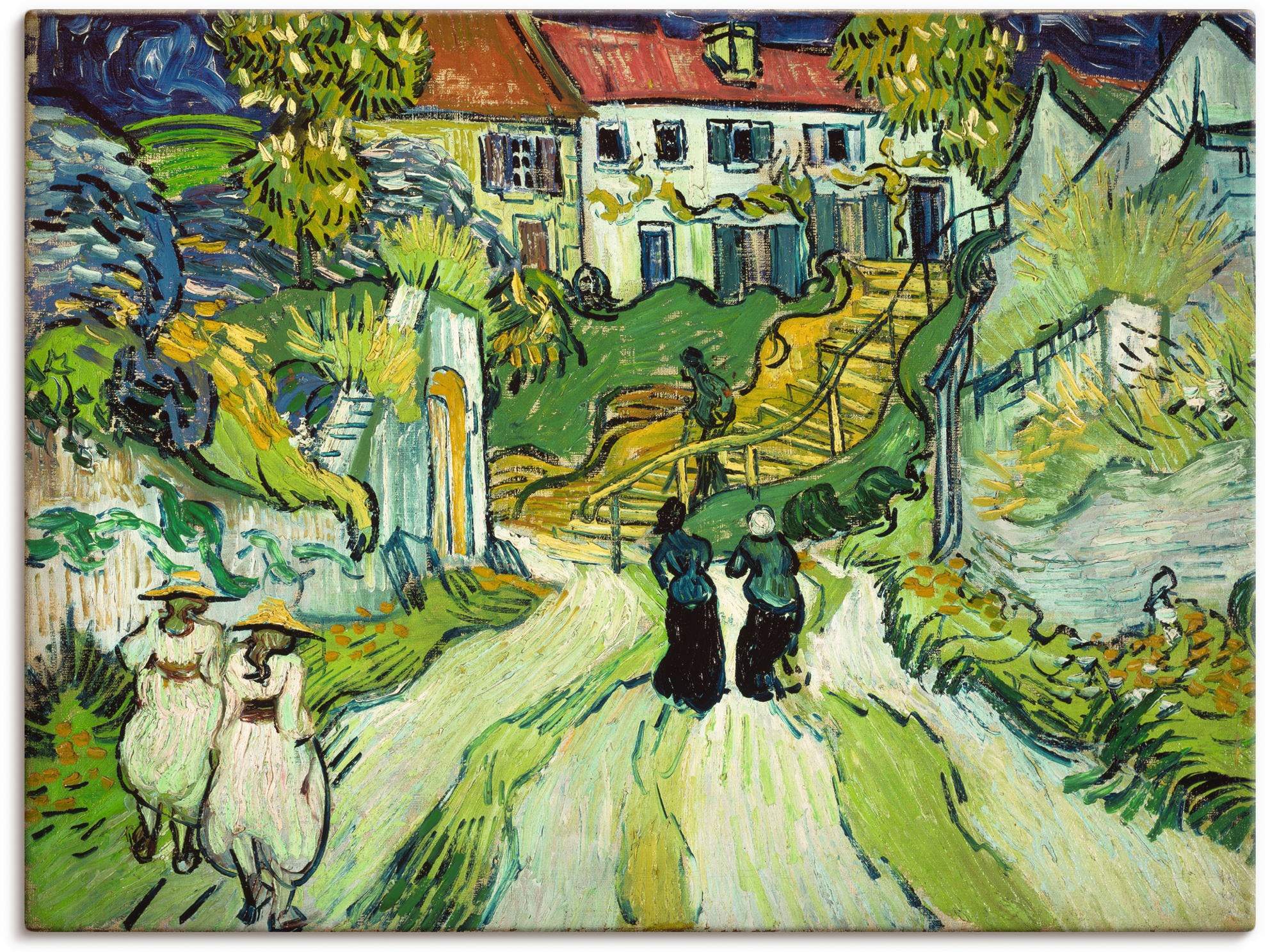 Artland Leinwandbild "Treppe in Auvers. 1890", Wiesen & Baumbilder, (1 St.), auf Keilrahmen gespannt