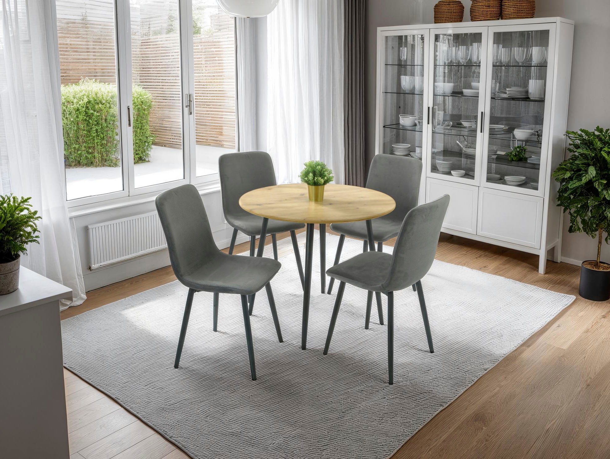 HELA 4-Fußstuhl "LEIPZIG", (Set), 4 St., Microfaser-Cord, 4-Fuß,Rundrohrges günstig online kaufen