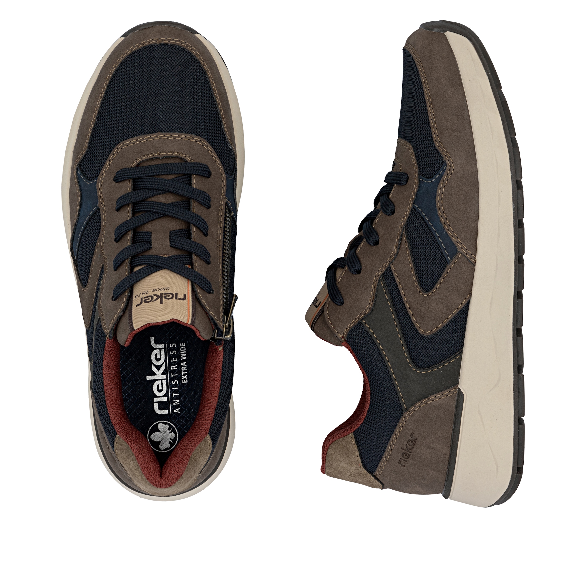 Rieker Sneaker, Schnürschuh, Halbschuh, Freizeitschuh mit weichem Schaftrand