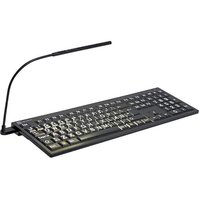 Logickeyboard Slimline-Tastatur »XL-Print White on Black DE (PC/Nero)«,  (Ziffernblock-USB-Hub) | BAUR