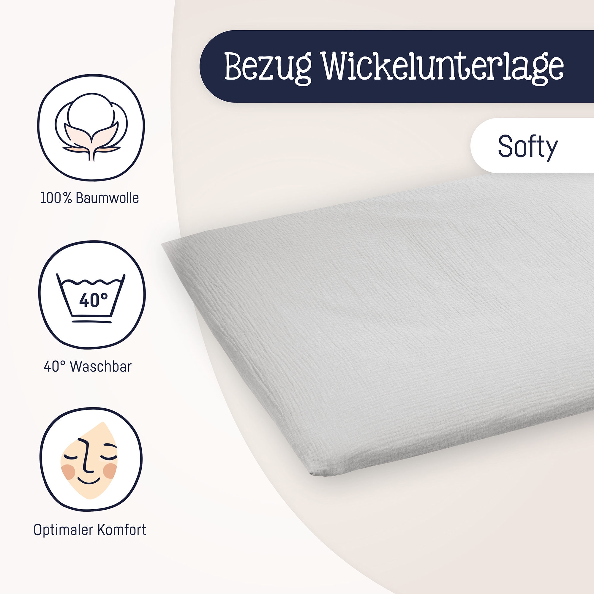 Julius Zöllner Wickelauflagenbezug »Musselin«