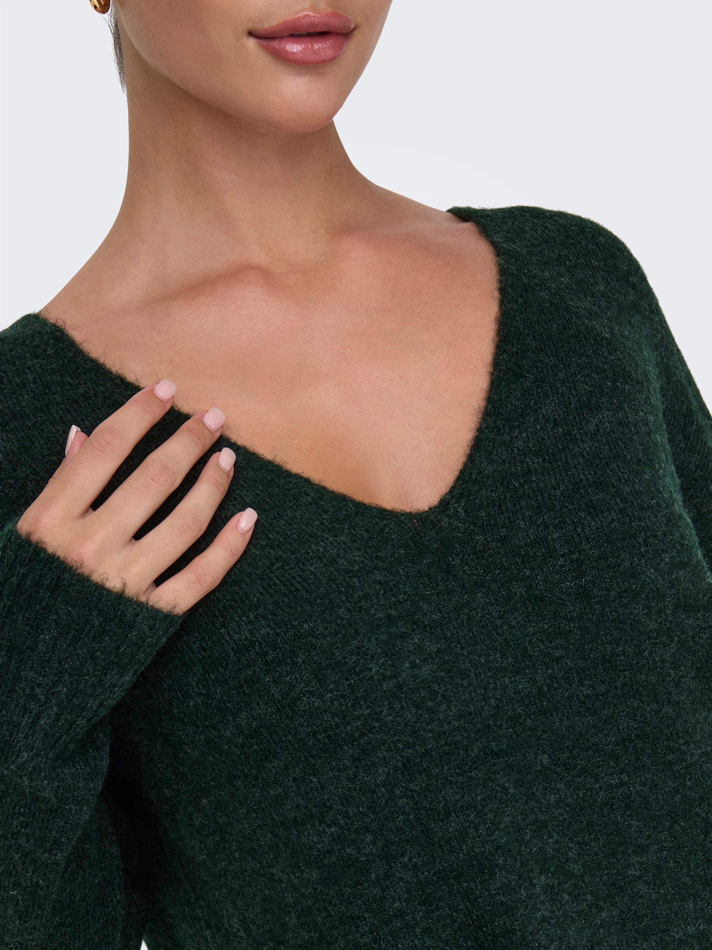 Thumbnail - JDY V-Ausschnitt-Pullover "JDYELANORA L/S V-NECK PULLO. KNT NOOS", mit leicht überschnittenen Schultern