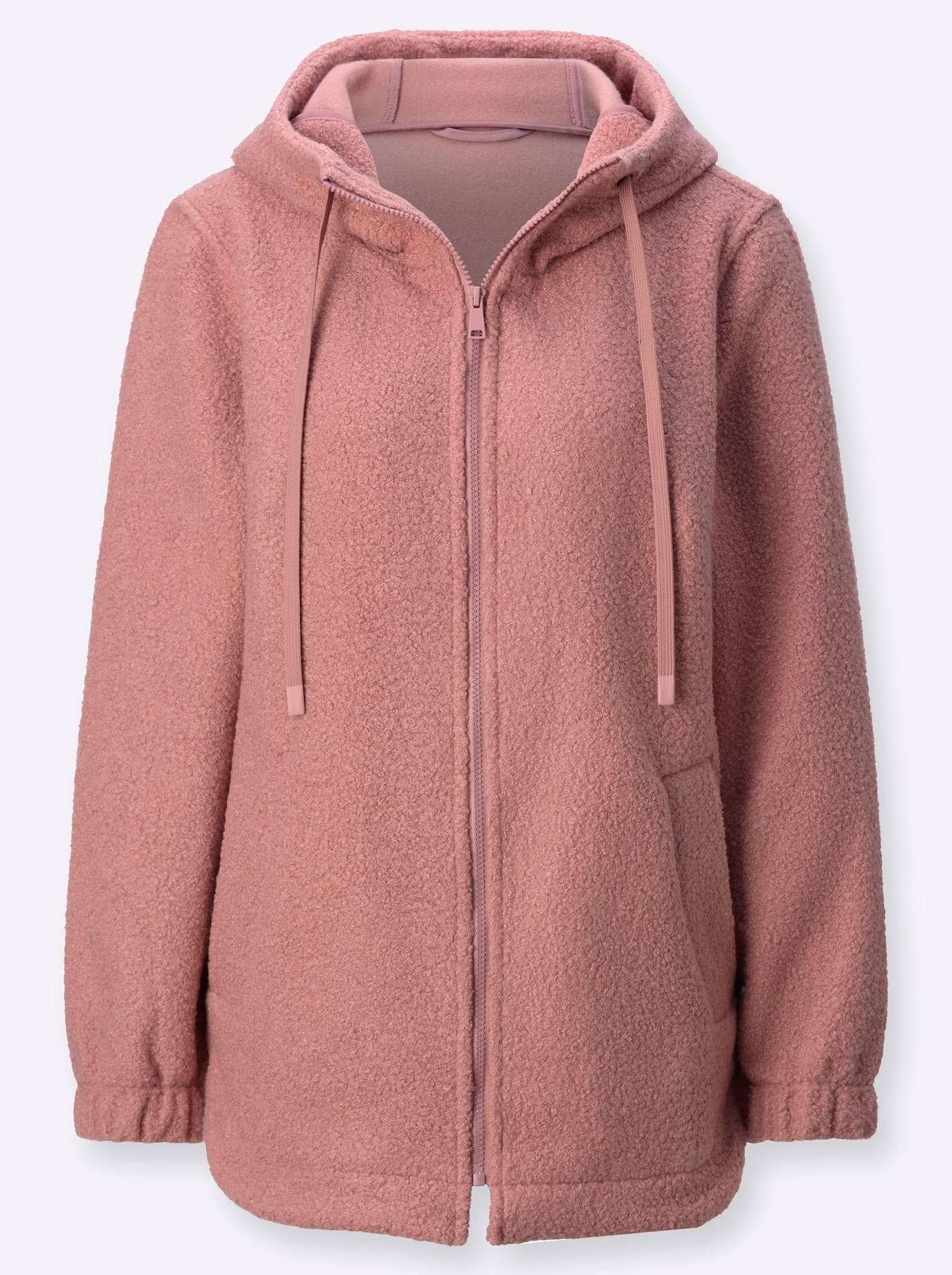 Classic Basics Bouclèjacke, mit Kapuze