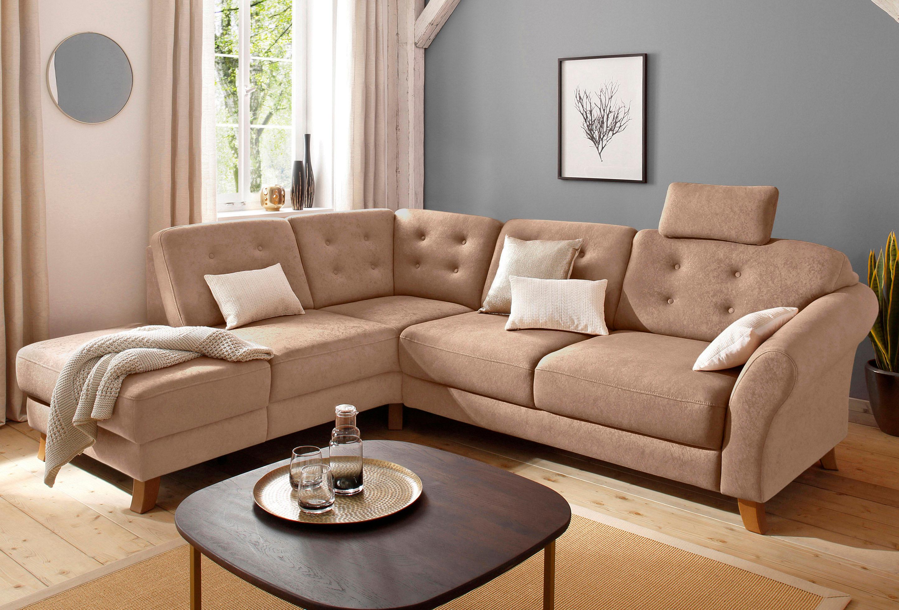 OTTO home Ecksofa "Trondheim L-Form, B: 260 cm, Federkern, Komfortsitz" optional Schlaffunktion und Stauraum, Eckcouch frei stellbar